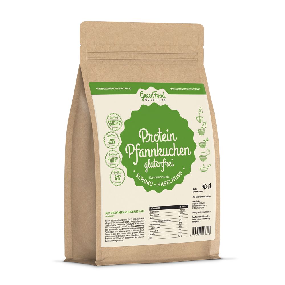 GreenFood Nutrition Protein Pfannkuchen glutenfrei Schoko-Haselnuss