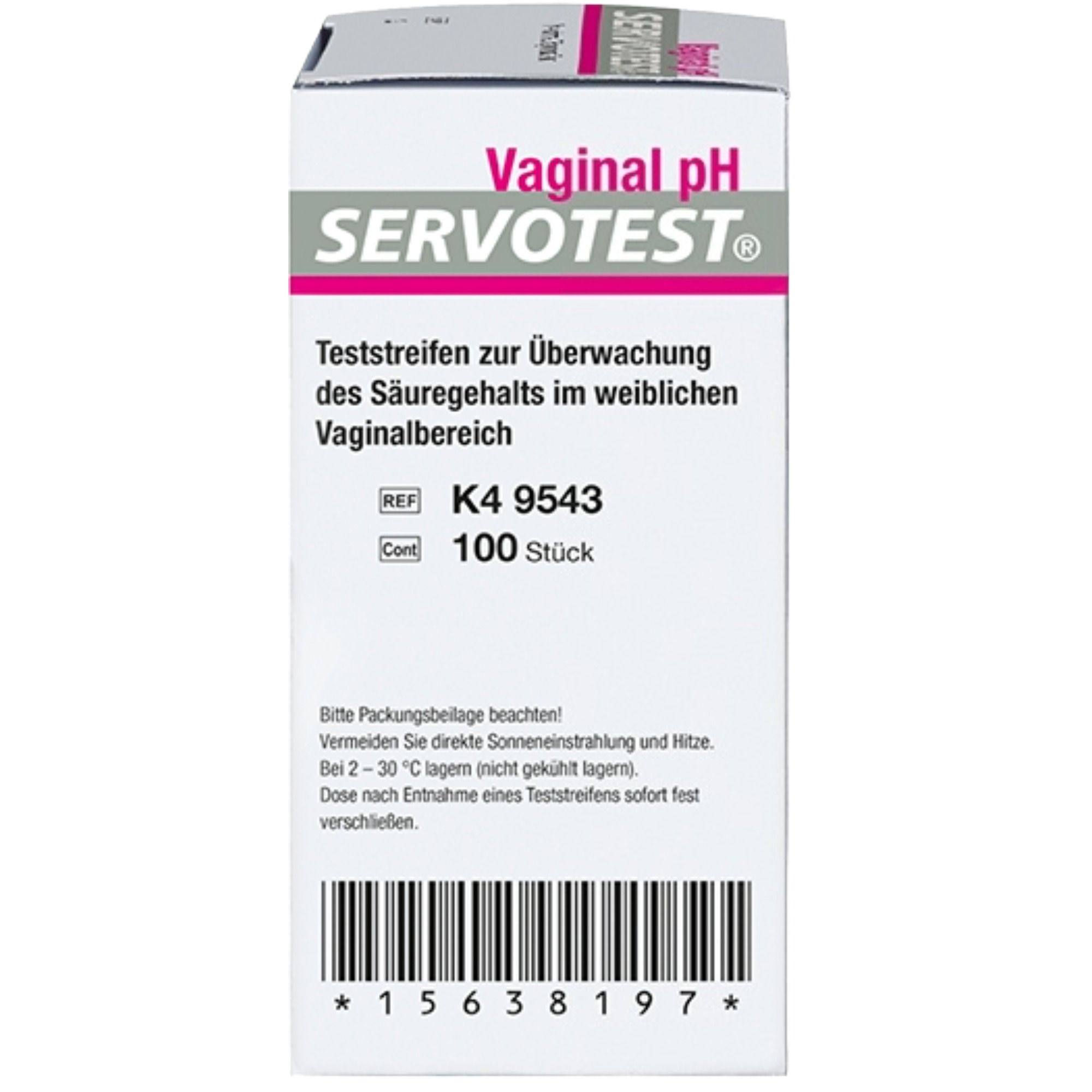 SERVOTEST Vaginal pH Teststreifen Indikatorstreifen präzise Messung Farbskala