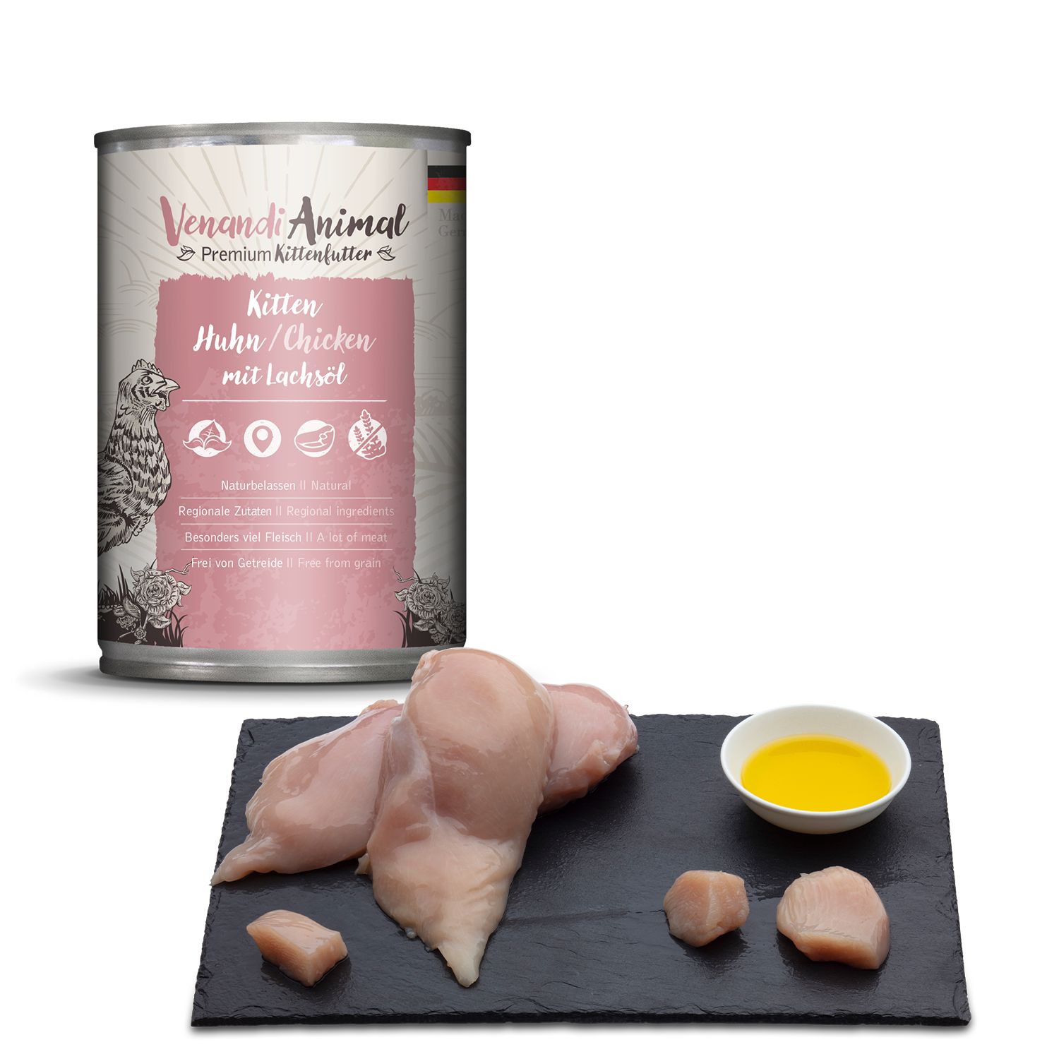 Venandi Animal - Kitten - Huhn mit Lachsöl