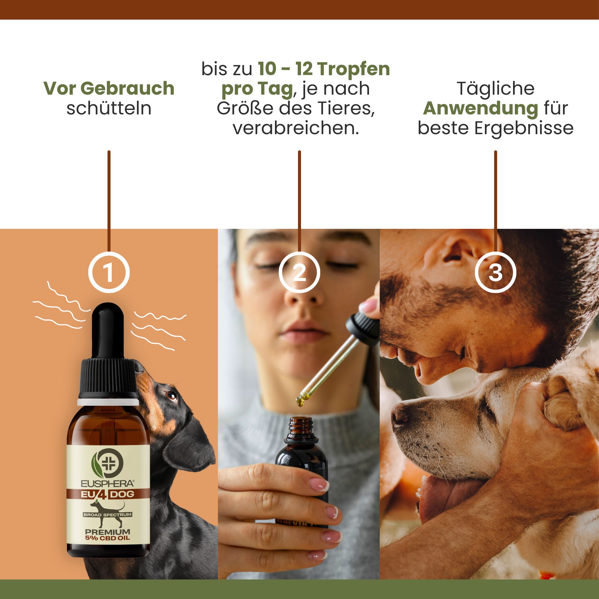 CBD-Öl für das Wohlbefinden von Hunden mit beruhigender Wirkung | EU4DOG - Eusphera