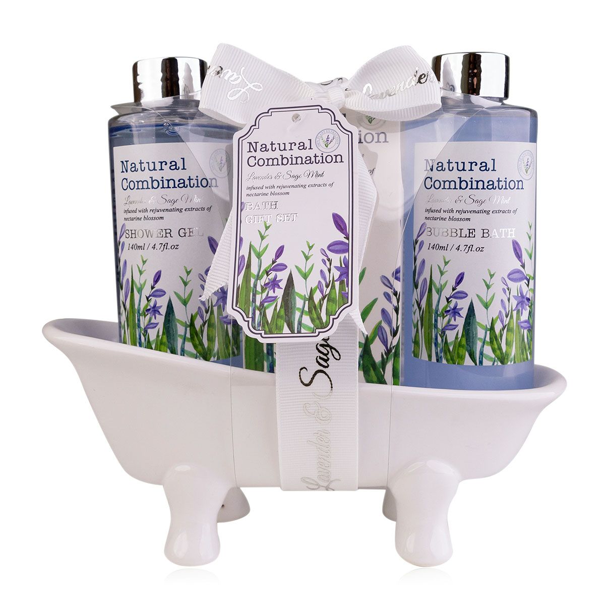 Accentra Badeset Lavendel in Keramikbadewanne 320 ml