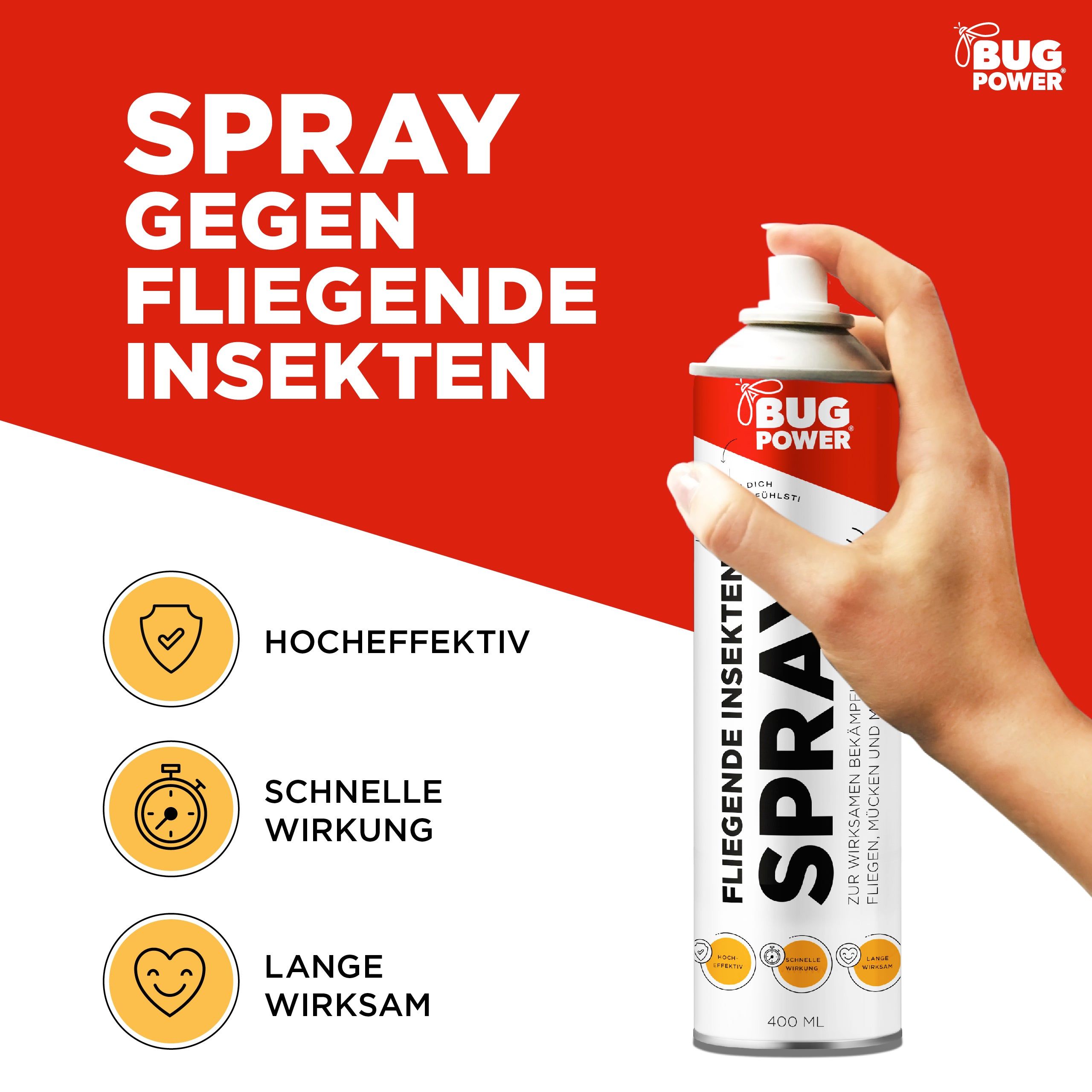 BugPower Spray gegen fliegende Insekten