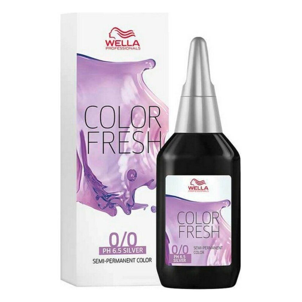 Produktflasche und Verpackung. Aufschrift: Color Fresh, 0/0, pH 6.5 Silver.