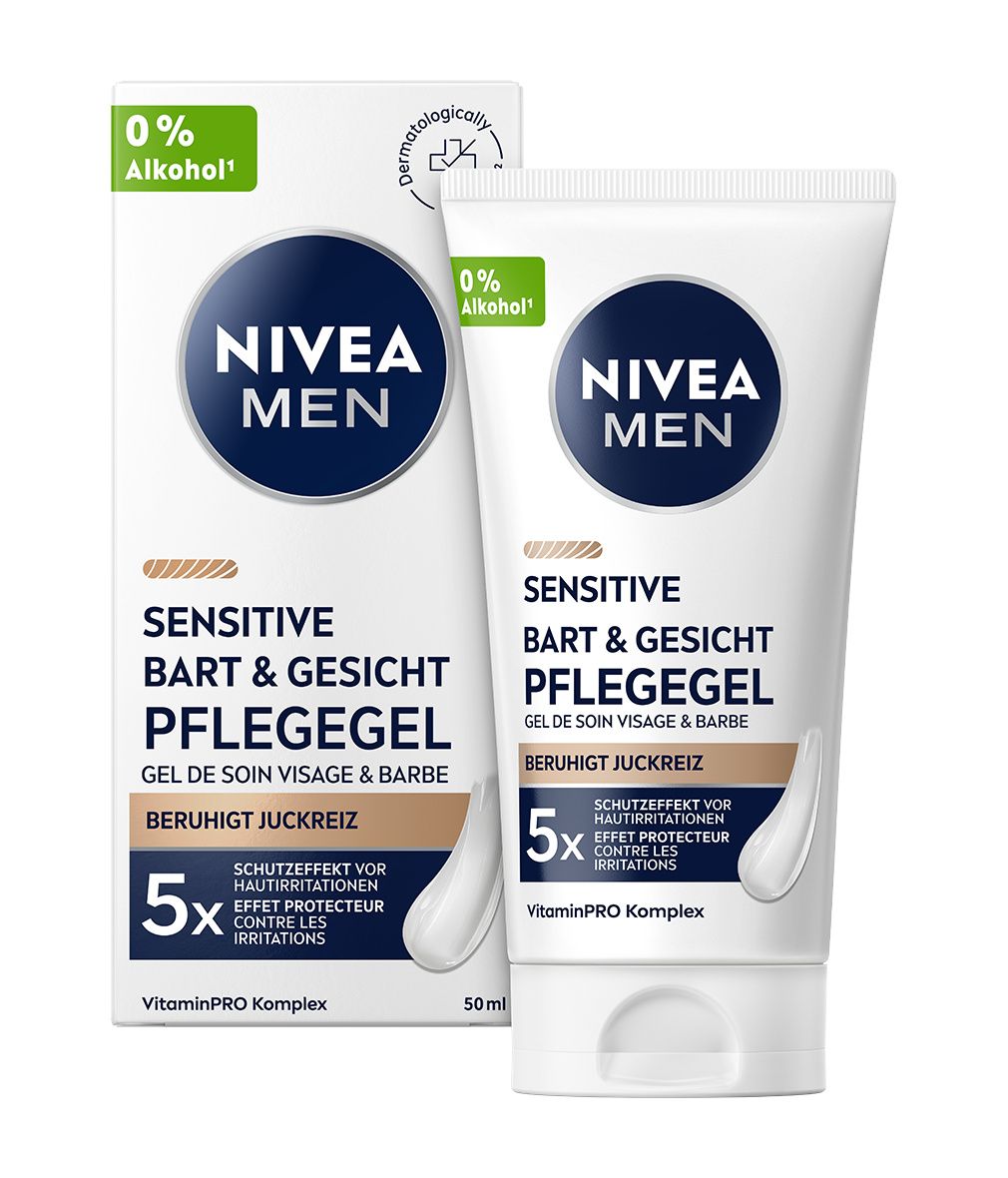 NIVEA MEN Sensitive Bart & Gesichtspflege Gel 2x 50ml