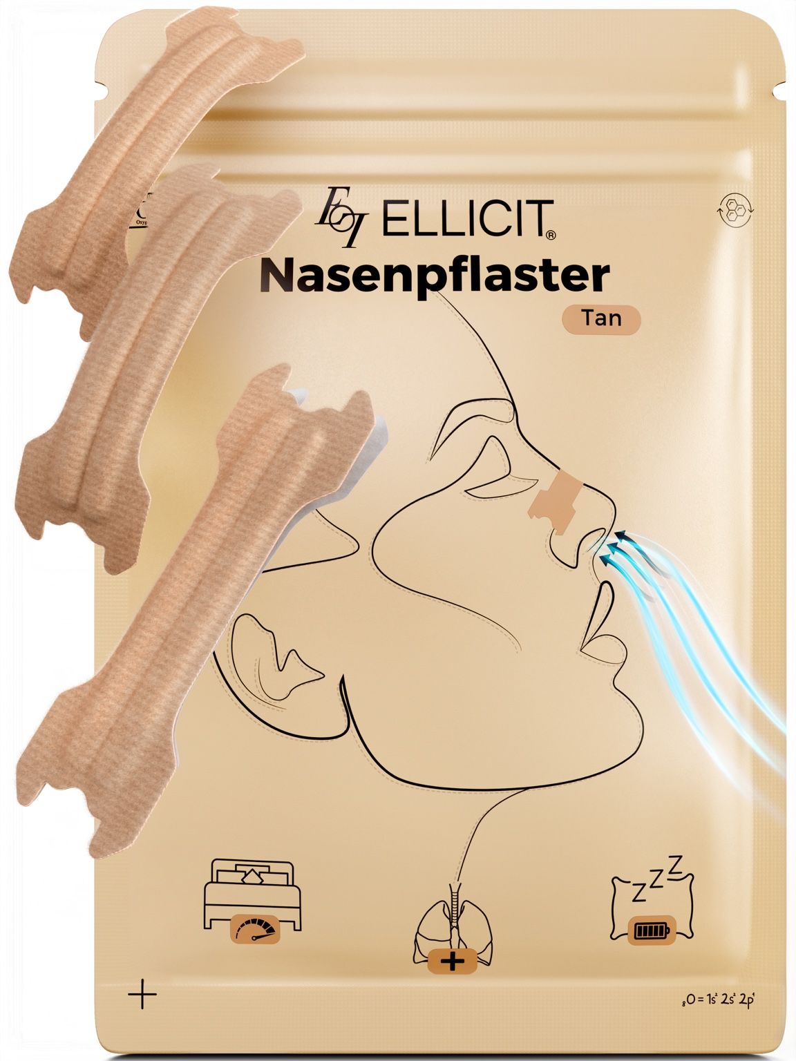 Ellicit® Nasenpflaster Tan, Universalgröße 30 St