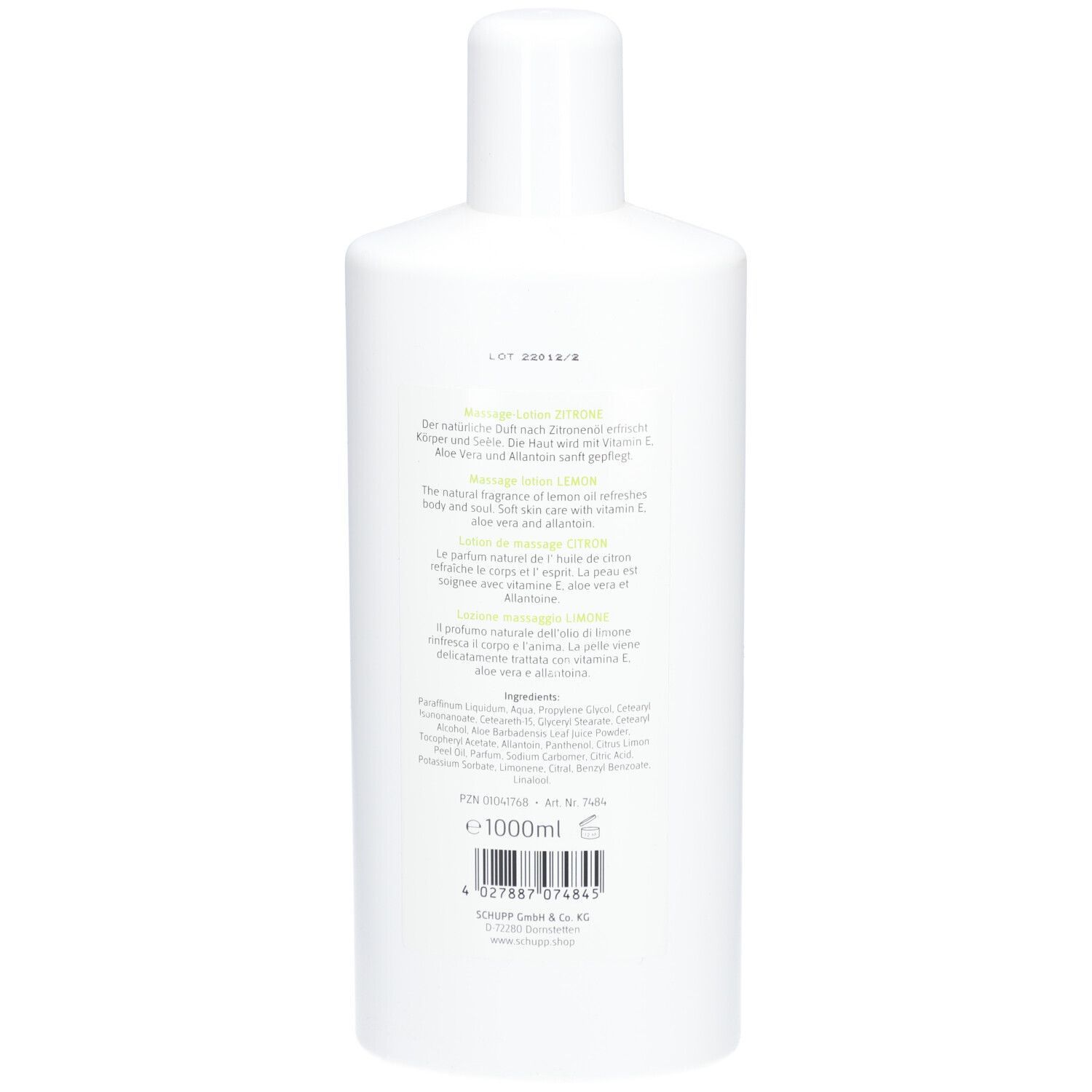 Massage-Lotion Zitrone 1000 ml Lotion