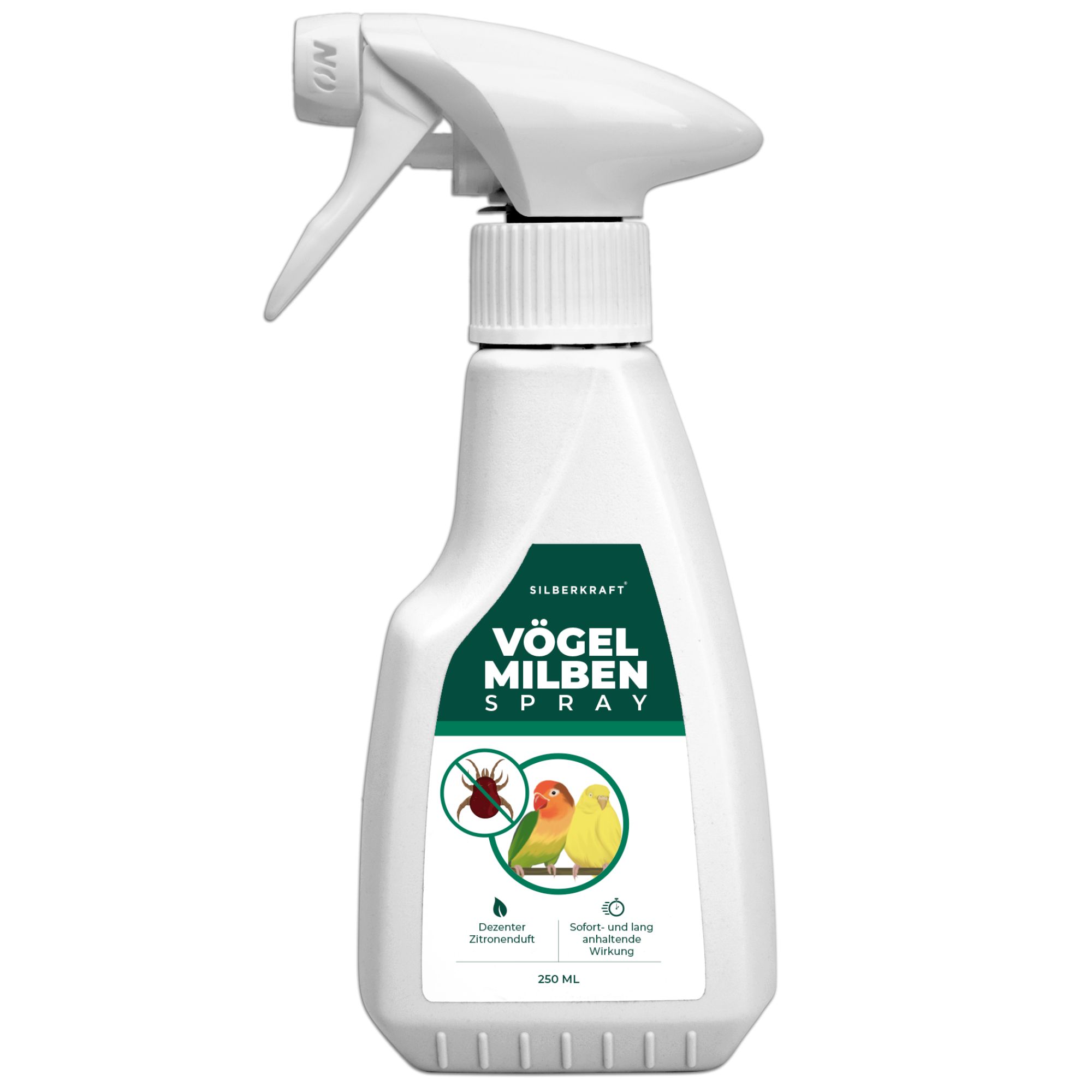 SILBERKRAFT Milbenspray Vögel: Sprühflasche mit 250 ml Inhalt. Für Vögel.