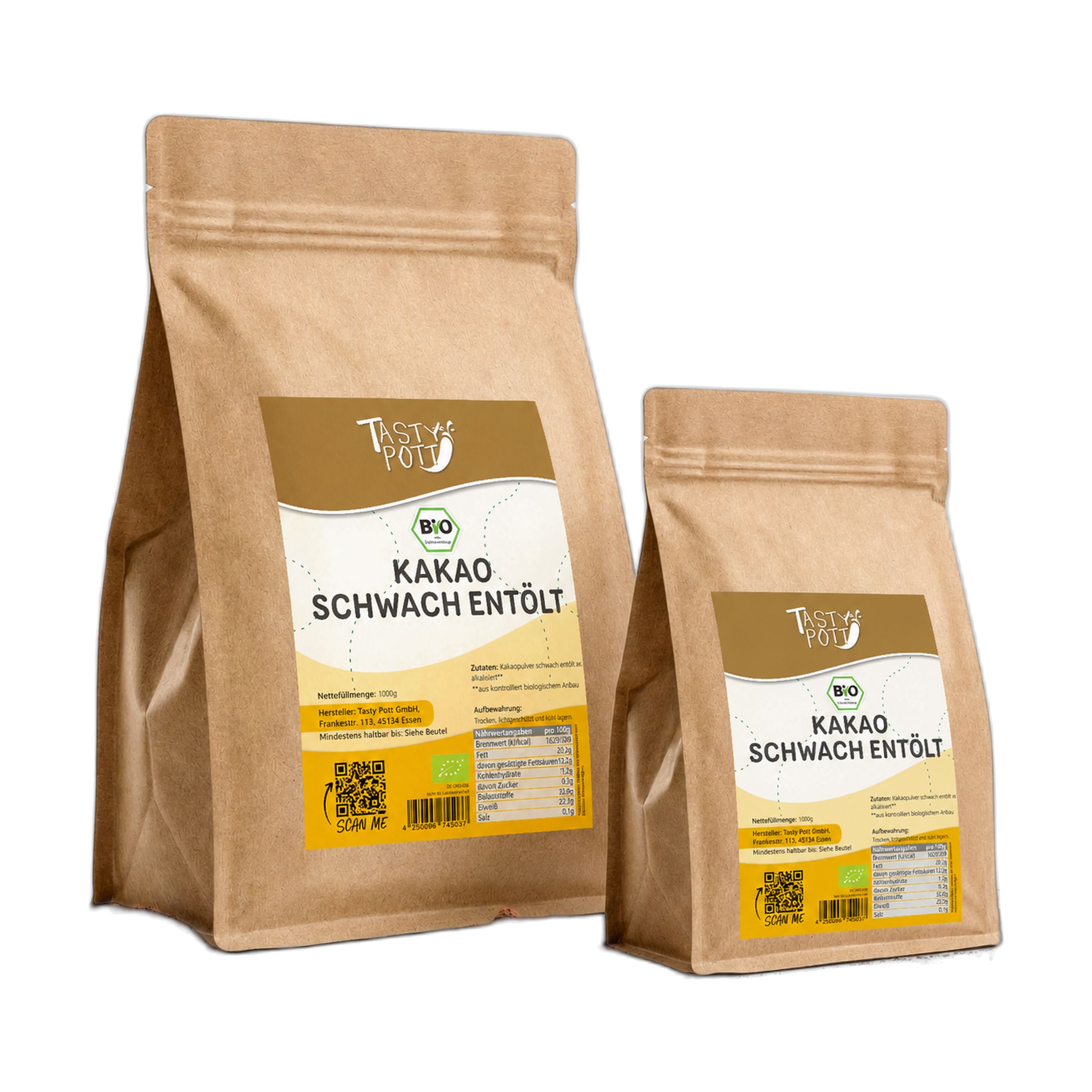 Tasty-Pott Tasty Pott Bio Kakao schwach entölt 1000 g