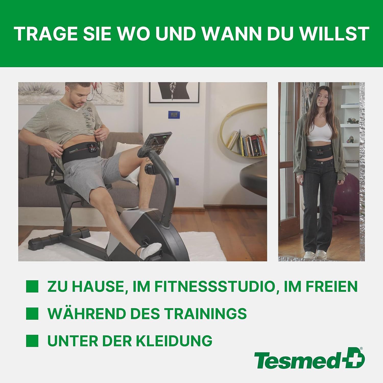 TESMED Absolute: EMS-Bauchmuskeltrainer, 15 Programme, Unisex, Wiederaufladbar, Made in Italy