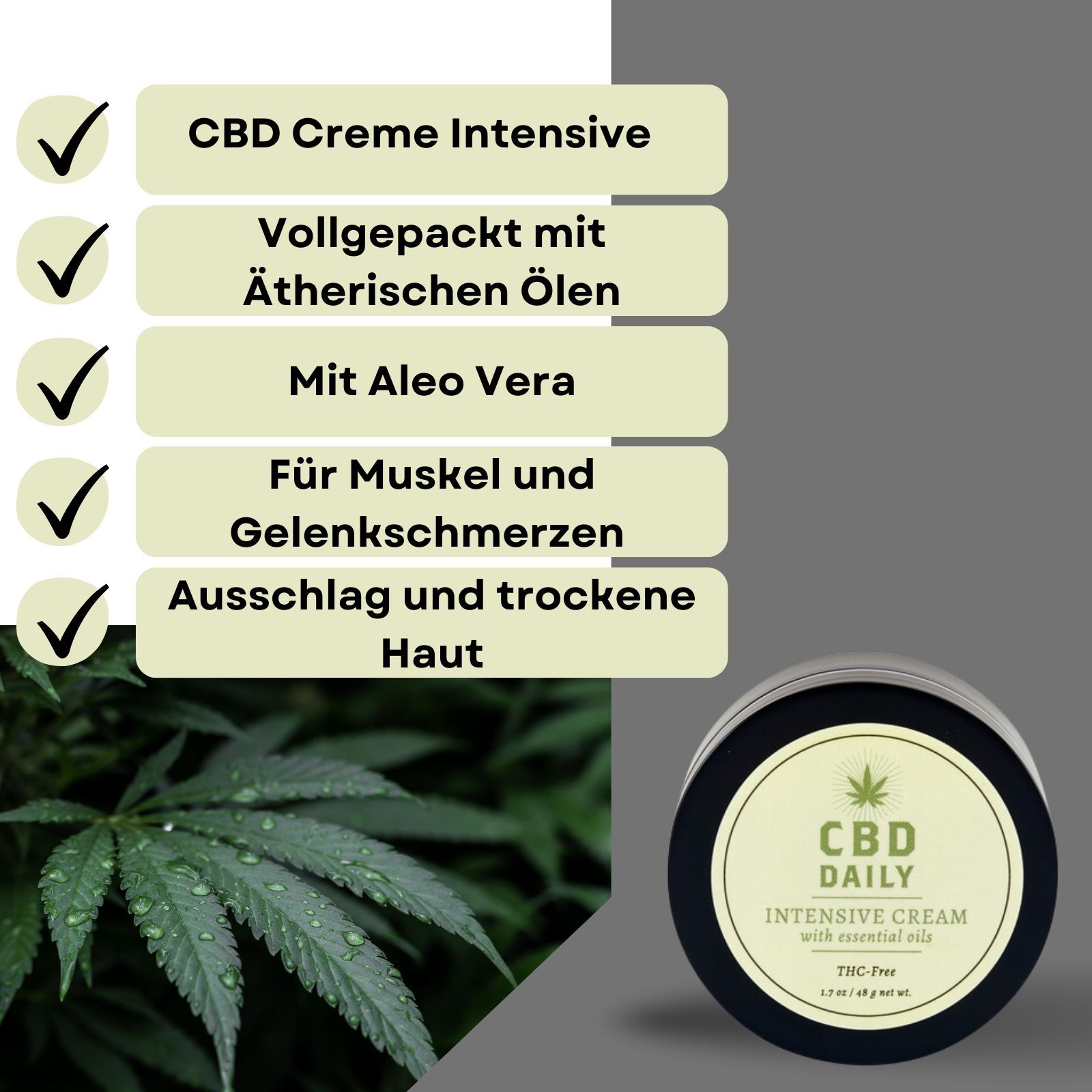 Lovelyness - CBD Creme Intensive  für Muskeln und Haut