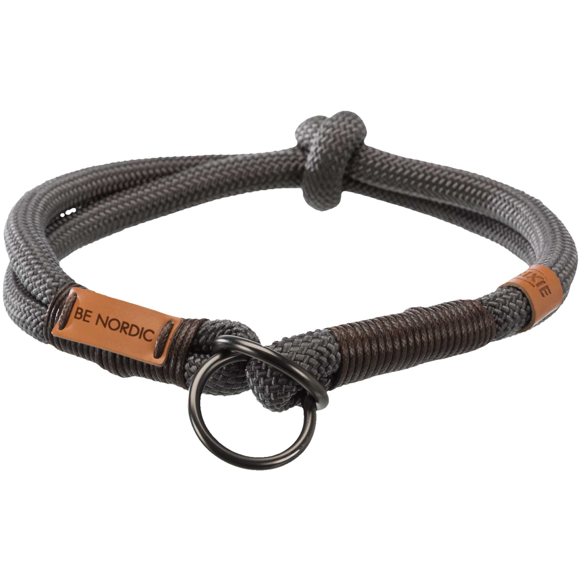 Zugstop Halsband BE Nordic - Grau mit Braun - Größe L-Xl