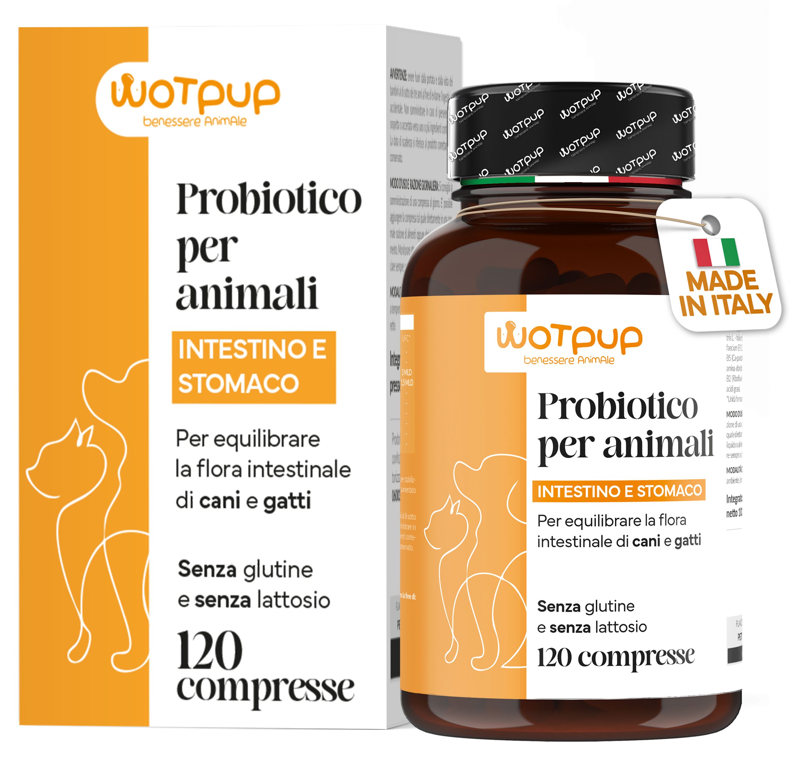 PROBIOTICI PER CANI di Alta Qualità Made in Italy. Fermenti Lattici Cane e Gatto, 120 Compresse