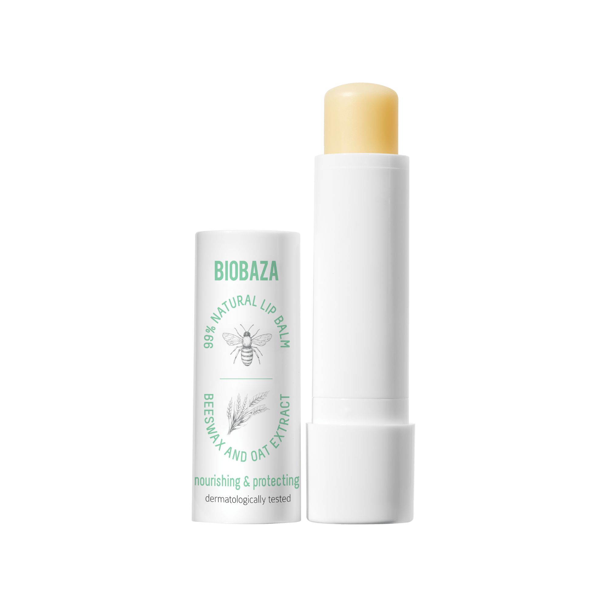 Biobaza Bees & Oats Lippenbalsam 4,5 g – Pflegender Honig-Lippenbalsam