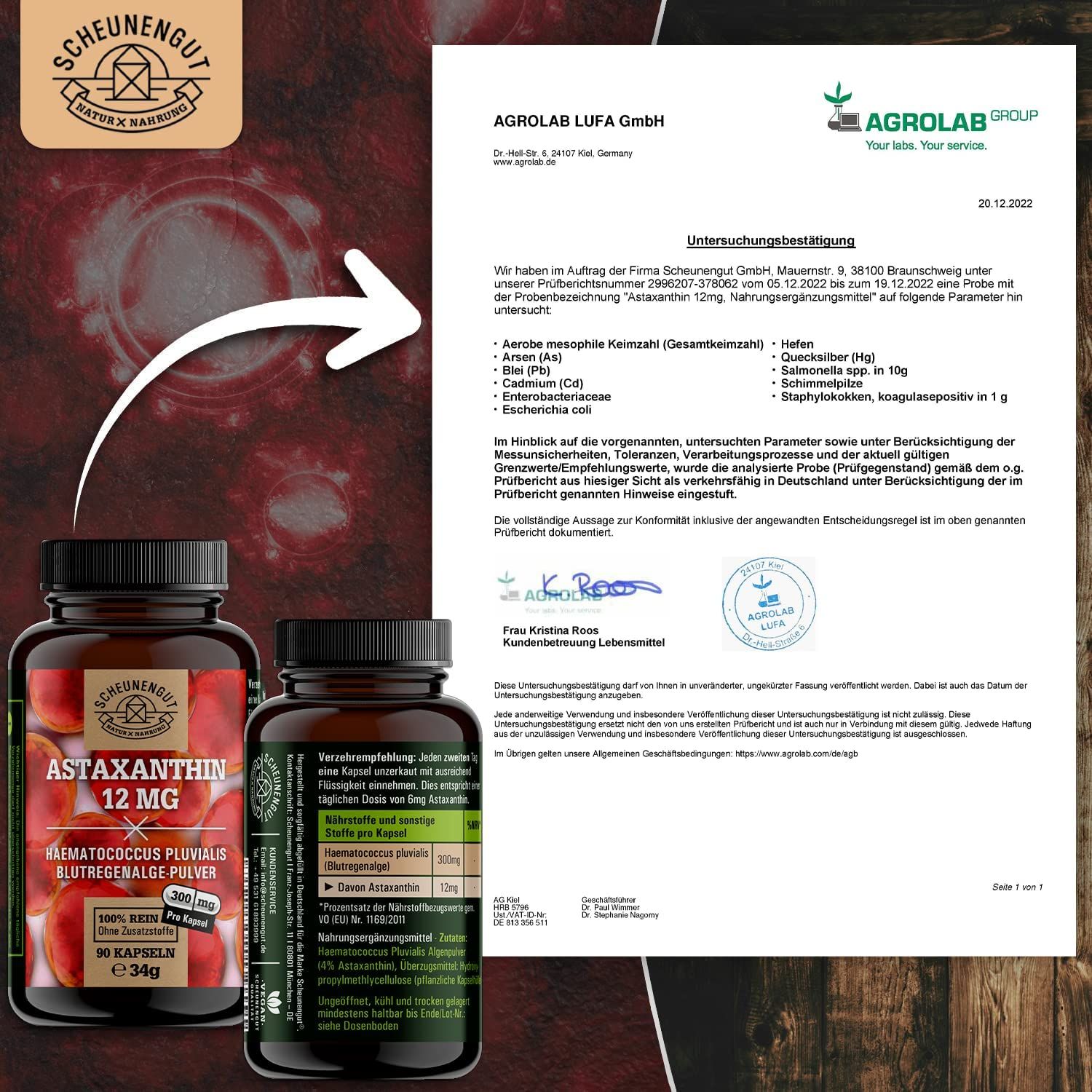 Astaxanthin - Haematococcus Pluvialis - 7 Mg - Optimale Dosis - Super
