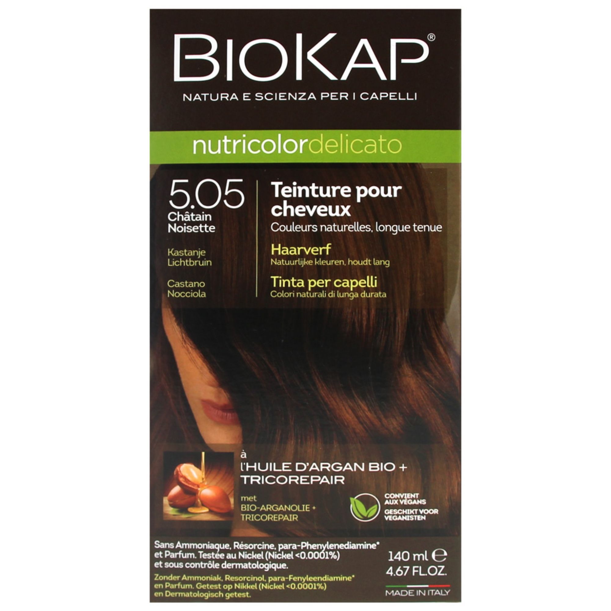 Biokap Nutricolor Delicato Permanent Tint (Haarfärbung : Kastanienbraun) 7,5x6x17 cm