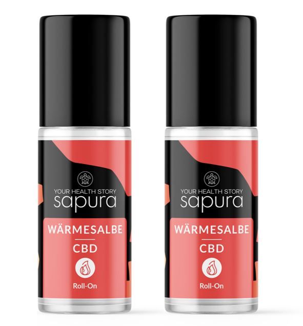 CBD Wärmesalbe Roll-On | Schmerzsalbe extra stark | Arnika & Teufelskralle | 2er Set | SAPURA®