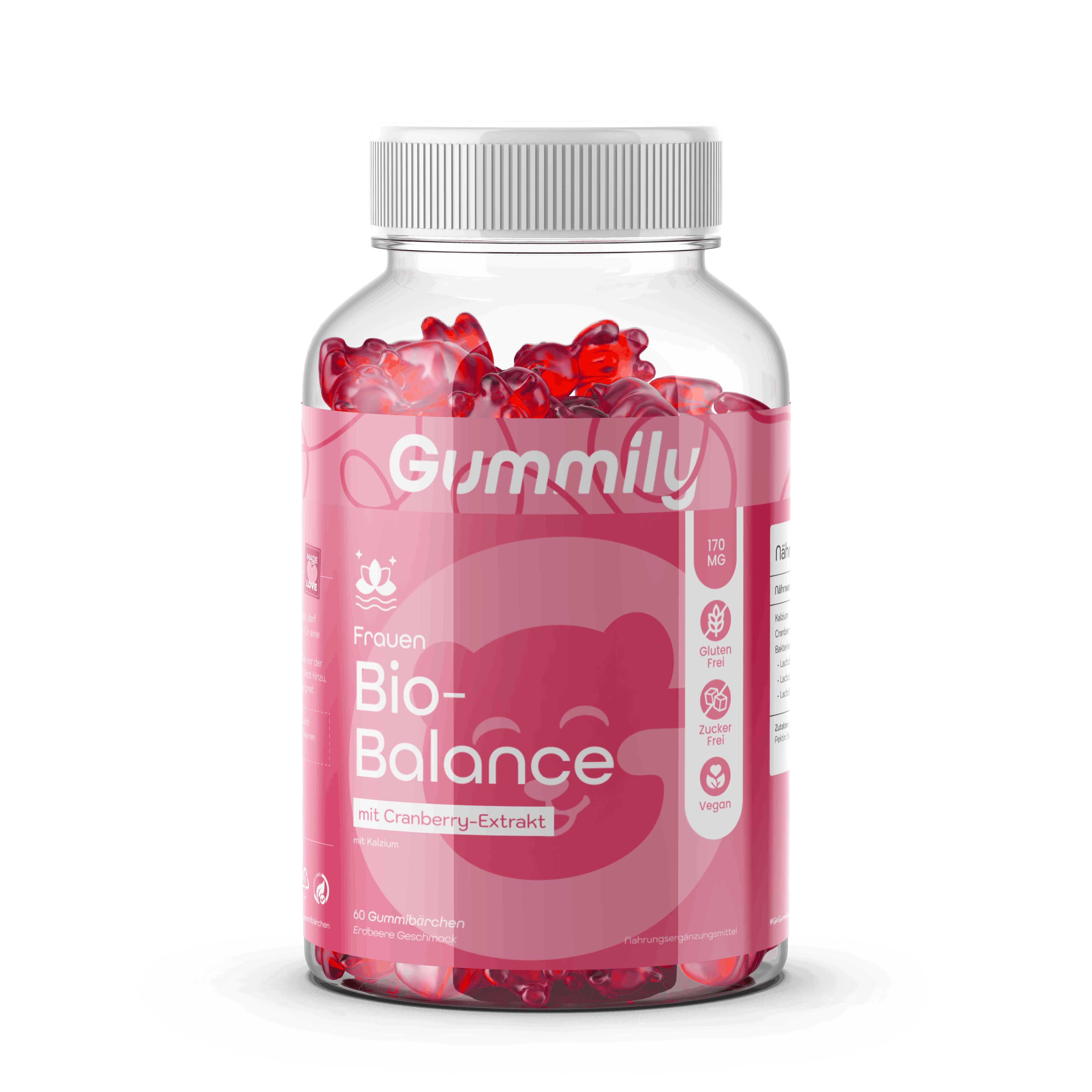 Gummily® Premium BIO Balance Gummibärchen- Cranberry Extrakt Kapseln alt. - 2 Monats Intimflora 60 St Gummibärchen