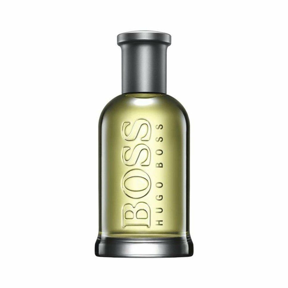 Flakon mit silbernem Verschluss und Karton. Aufschrift BOSS HUGO BOSS. 50 ml.