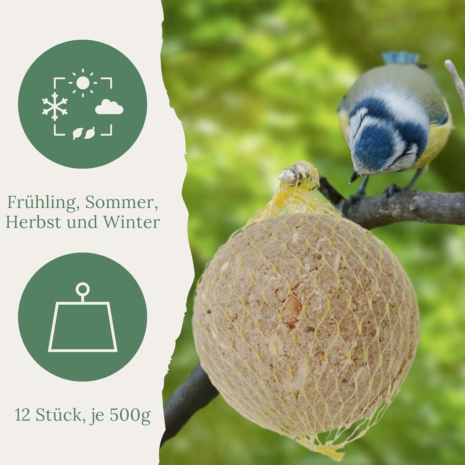 Orni Riesen Meisenknödel mit Insekten | Leckerer Insektenknödel mit Netz zum Aufhängen