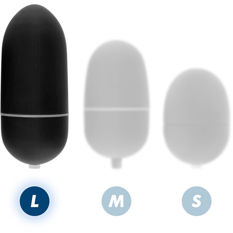 Drei ovale Geräte in Schwarz und Grau. Beschriftung mit L, M, S. Das schwarze Gerät ist am größten.
