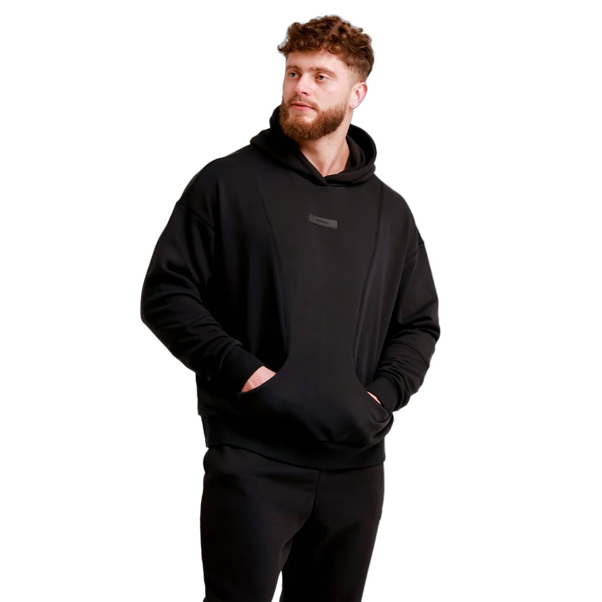 GymBeam Hoodie Herren Regular Fit mit Kapuze und Kängurutasche in Schwarz