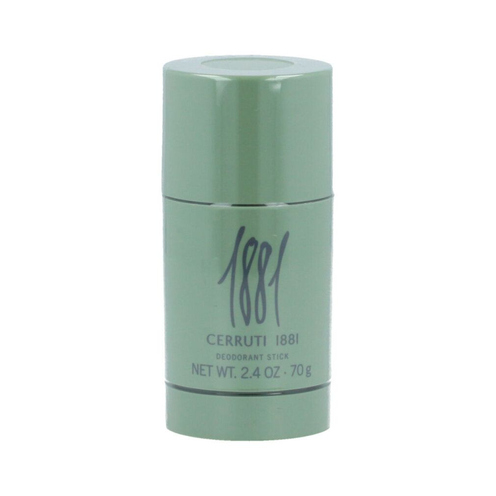 Grüner Deodorant-Stick. Aufschrift: 1881, Cerruti 1881, Deodorant Stick, Net Wt. 2.4 OZ. - 70g.