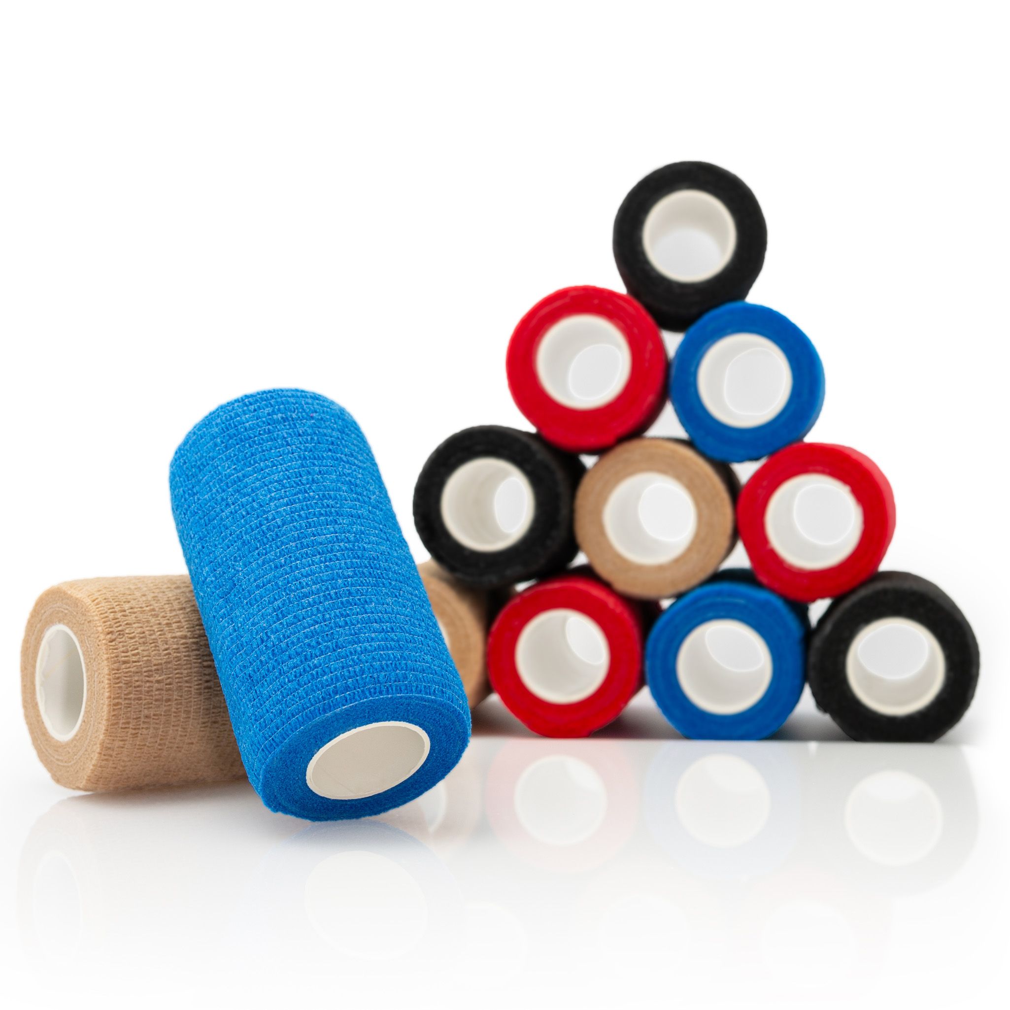 Haftbandage 10 cm Breite Mix-Set in 4 Farben, z.B. als Kniebandage, Armbandage, Oberschenkelbandage 12 St Bandage(s)