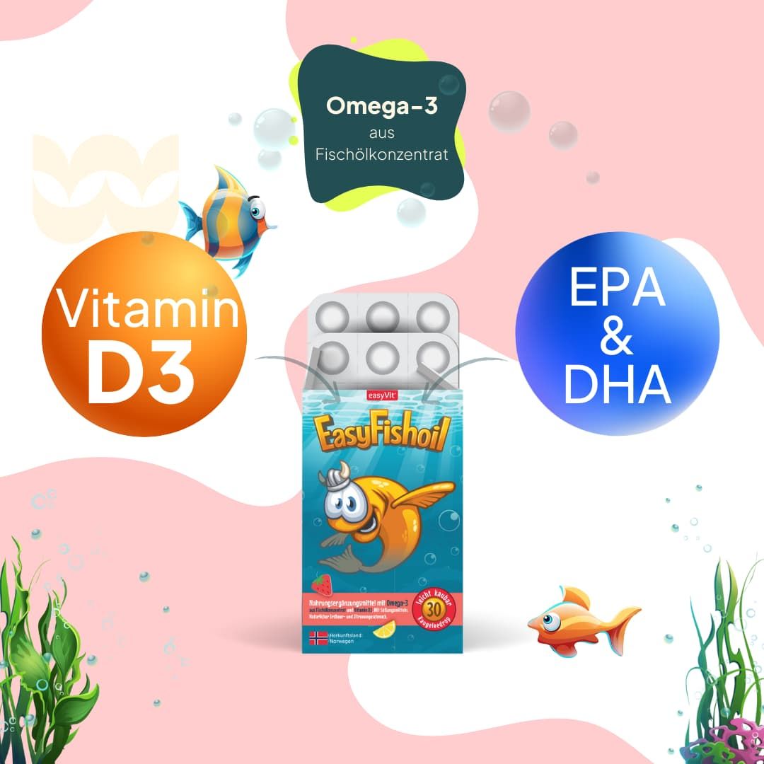 EasyFishoil - Omega 3 hochdosiert für Kinder mit Vitamin D