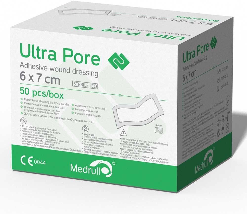 Medrull Steriler Wundverband 6x7 cm Sterile Wundpflaster ULTRA PORE Starke Klebekraft