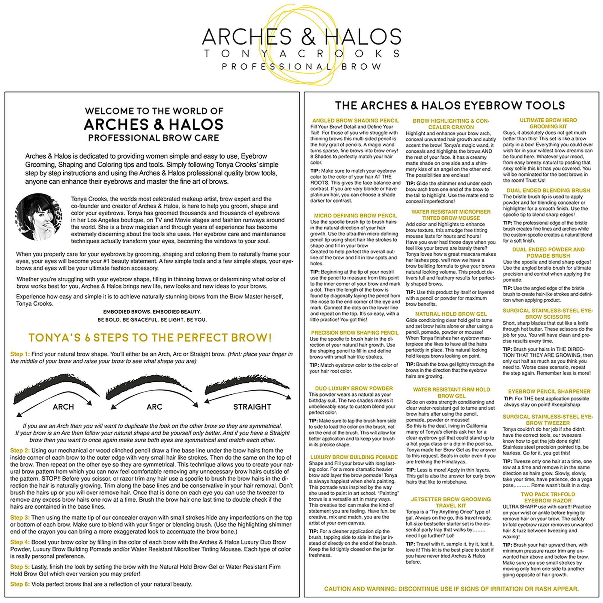 Two Pack Tri- Fold Eyebrow Razor von Arches and Halos for Unisex