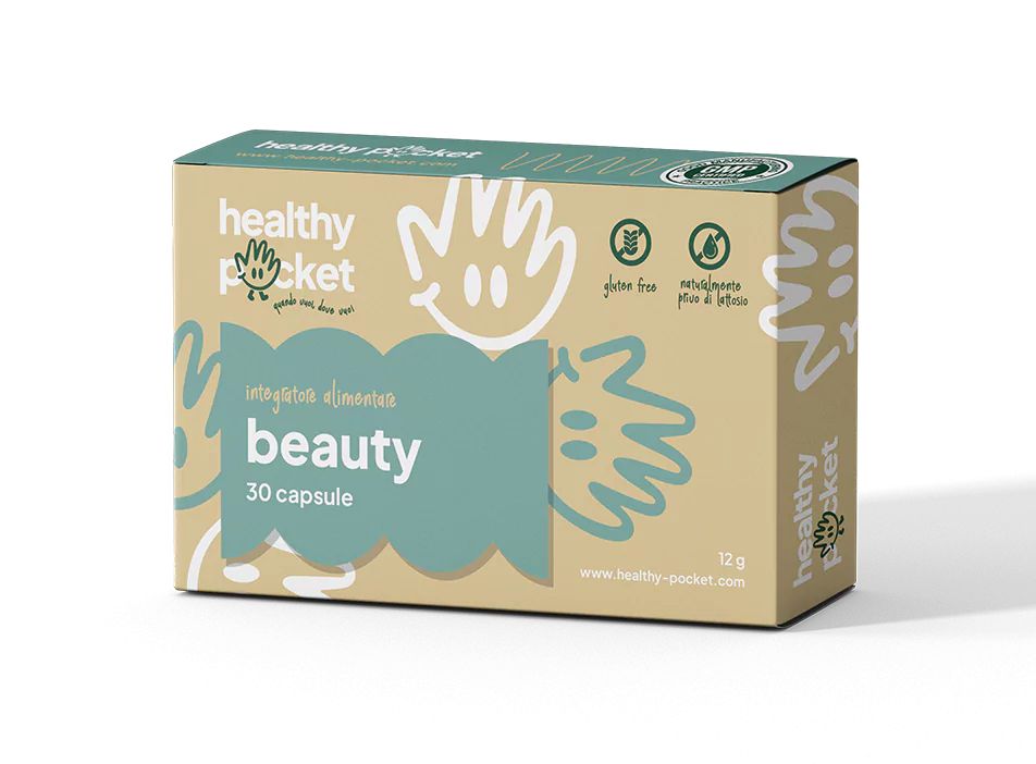 Verpackung für Beauty-Kapseln mit Kollagen und Hyaluronsäure.