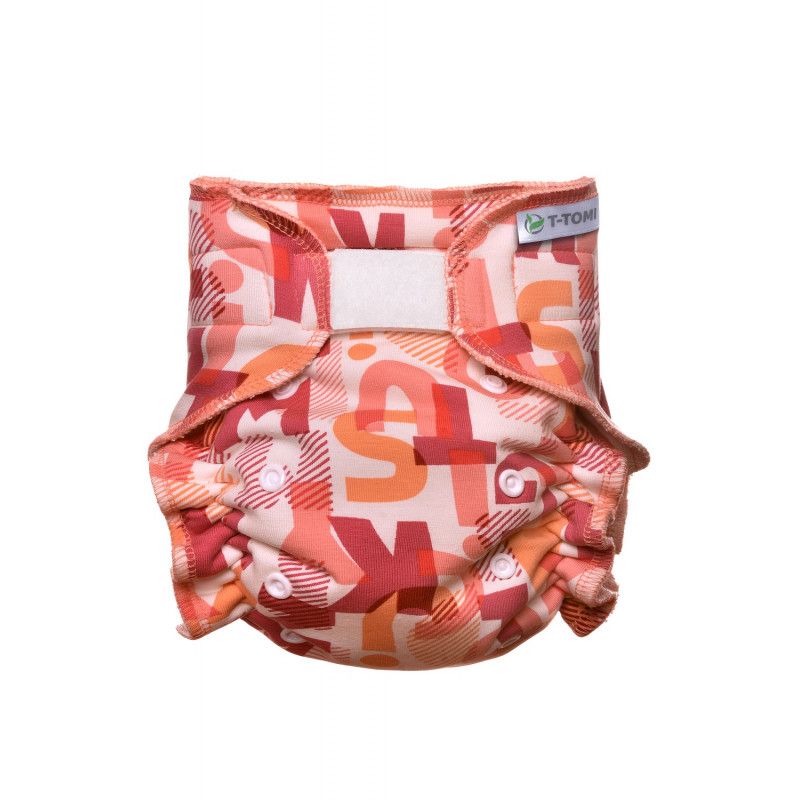 T-TOMI Höschenwindel - Wickel Set Klettverschluss Pink Alphabet