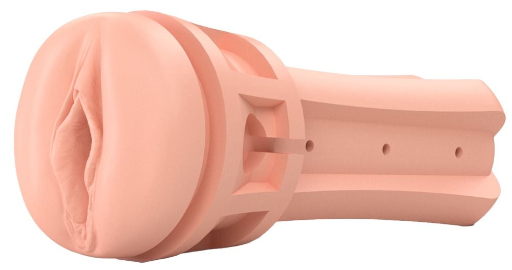 Schnittmodell einer anatomisch geformten Öffnung. Innenstrukturen und rosa Farbe sichtbar.