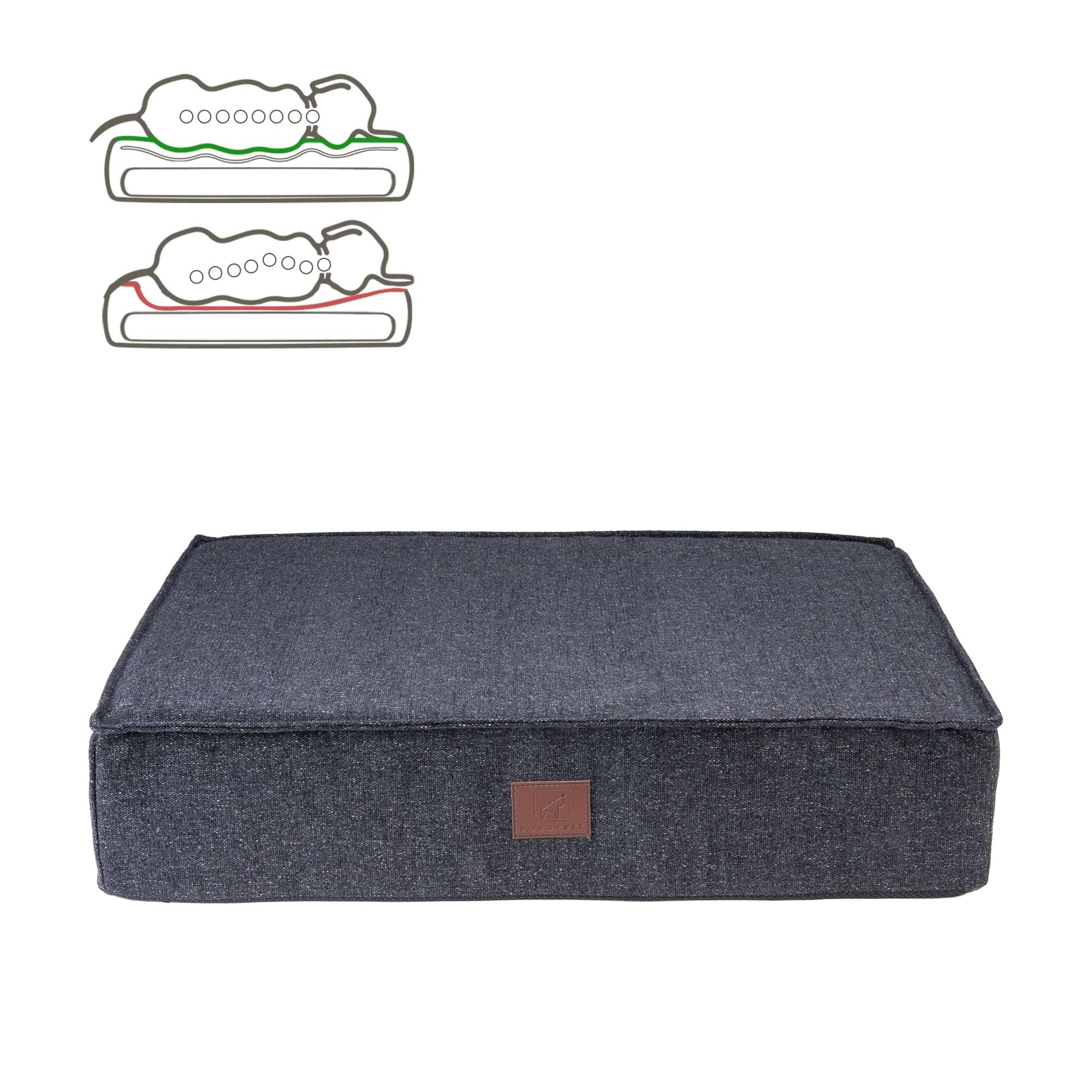 orthopädische Hundematte "Abbey", Easy Clean-Webstoff, Farbe Dunkelgrau 70 x 55