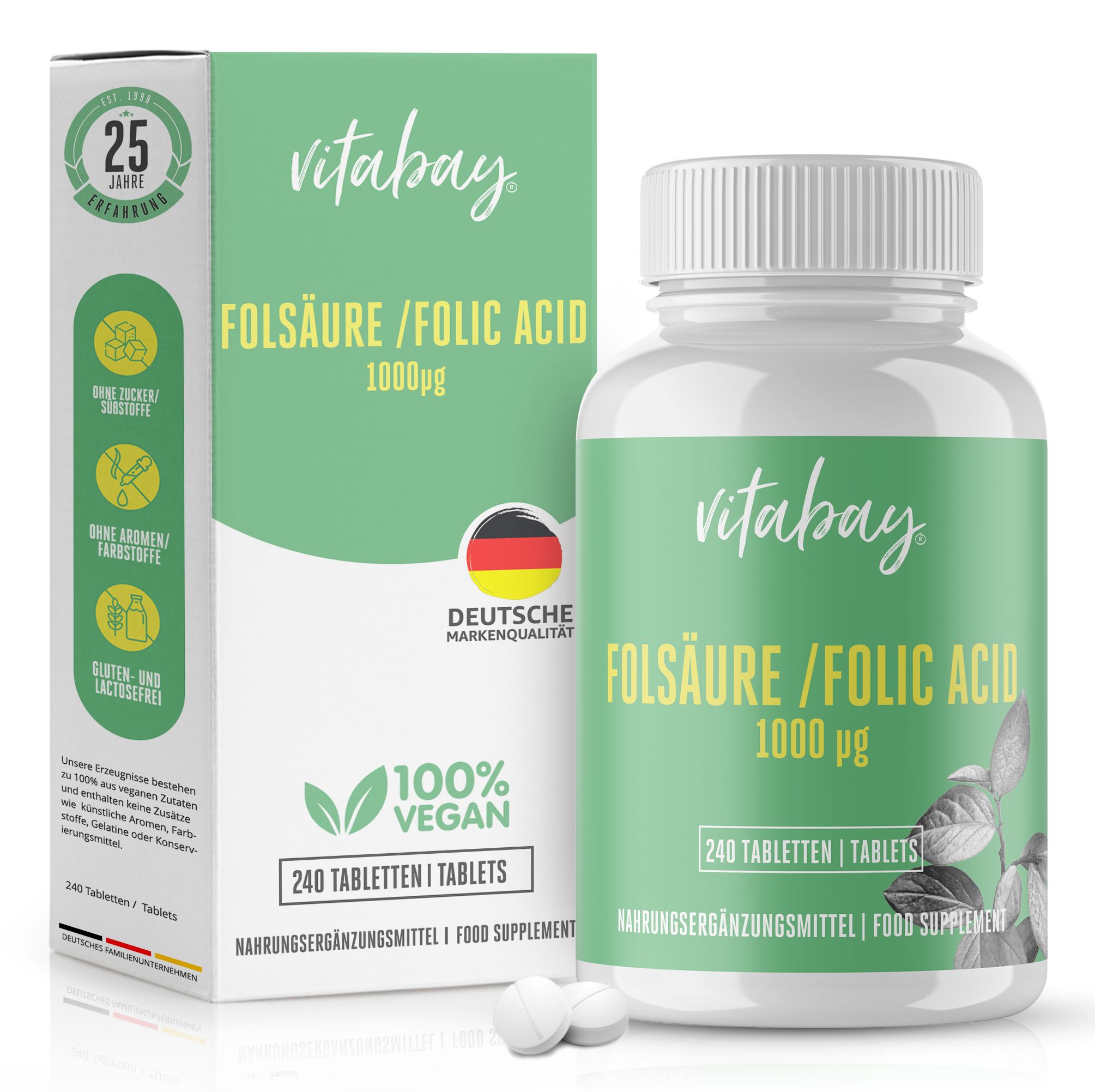 Vitabay Folsäure - Folic Acid - 1000 mcg