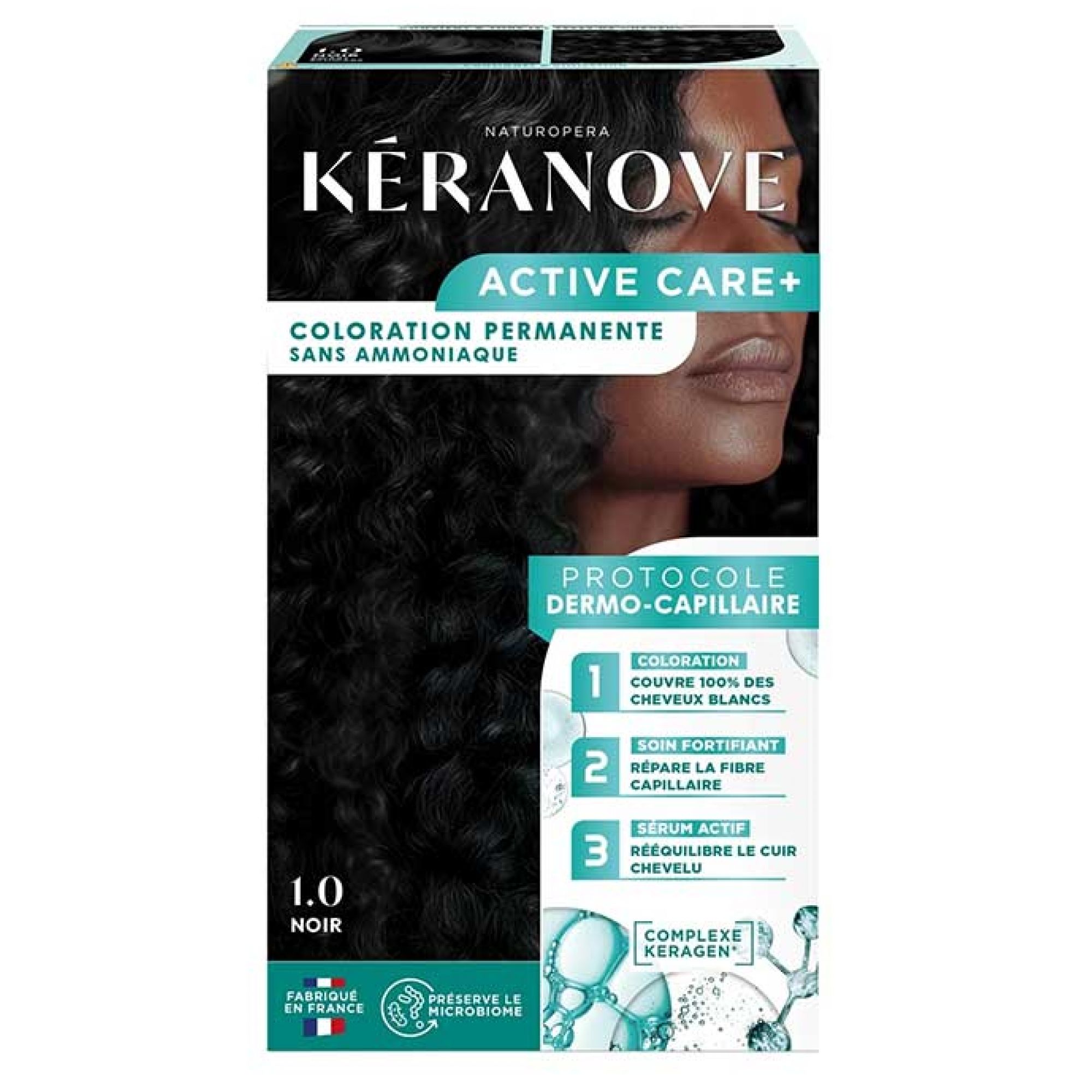 Kéranove Active Care+ Permanente Coloration (Haarfärbung : Schwarz) 9,2x4,8x16,2 cm