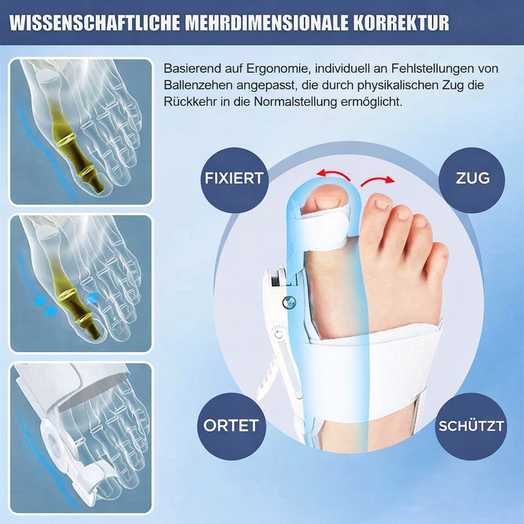 COOL-i Hallux valgus Korrektor mit Drehverstellung, links/rechts tragbar & individuell einstellbar
