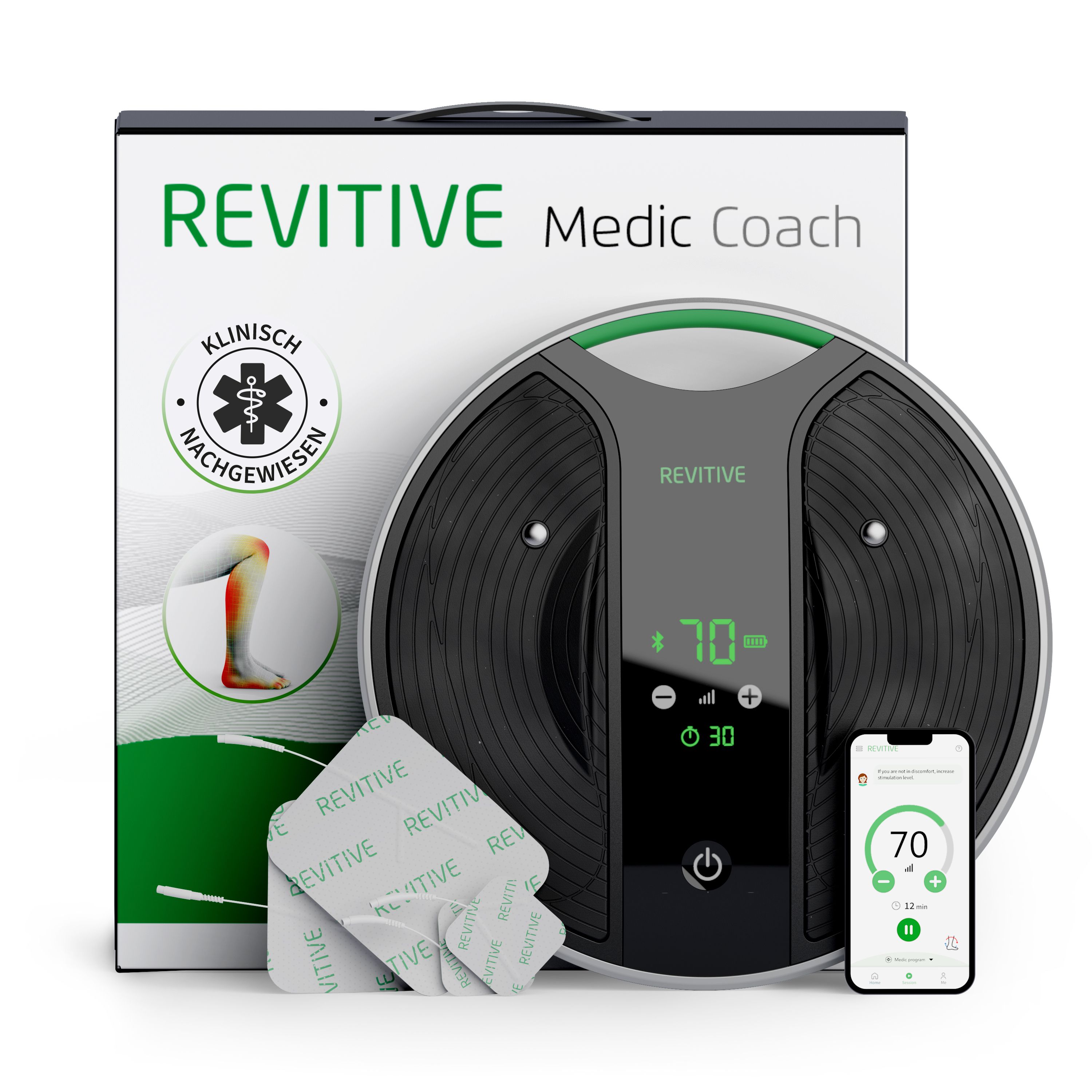 Revitive Medic Coach Durchblutungs-Stimulator mit App - personalisierte Therapie bei Beinschmerzen