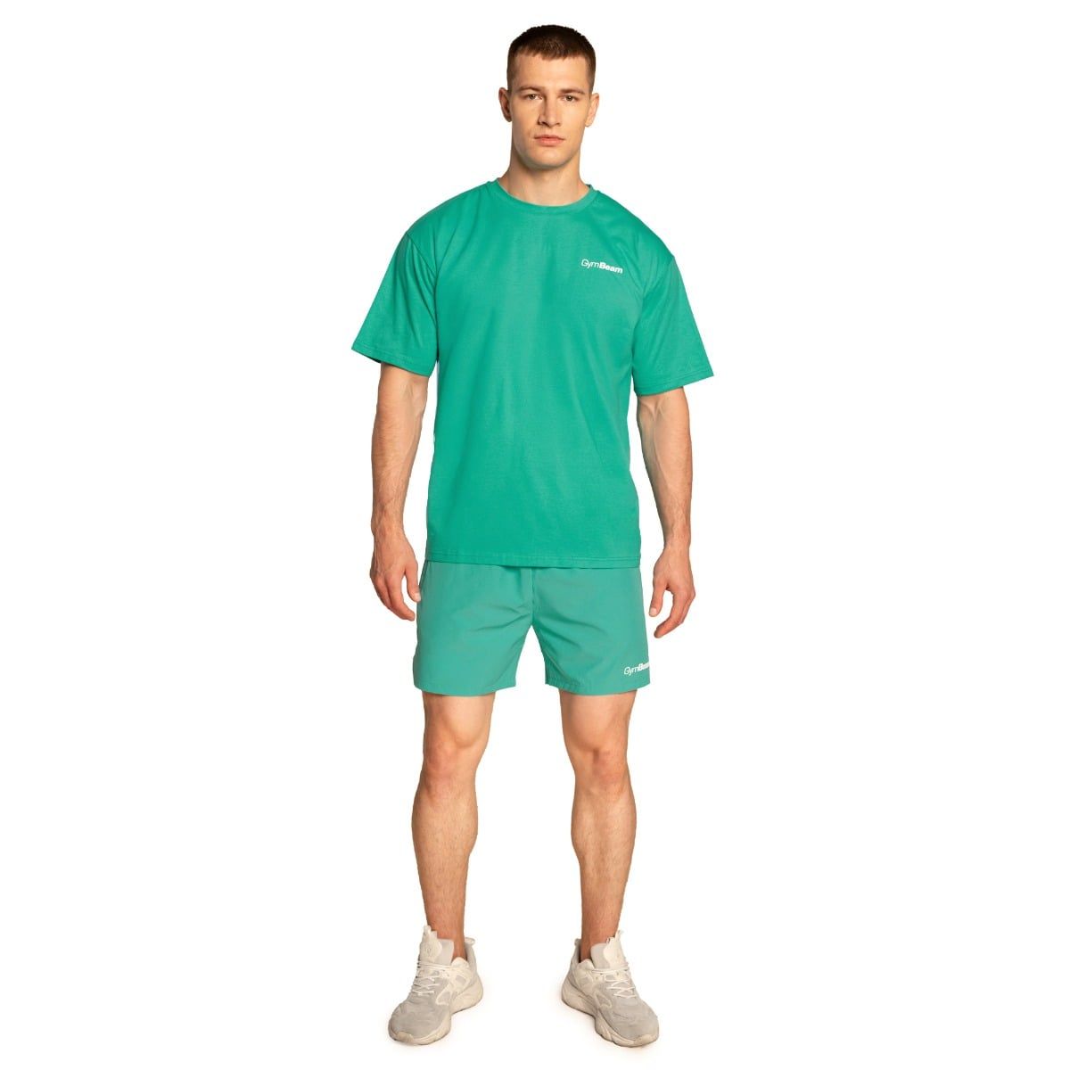GymBeam T-Shirt Herren Oversized Kurzarm Limitless Lagoon