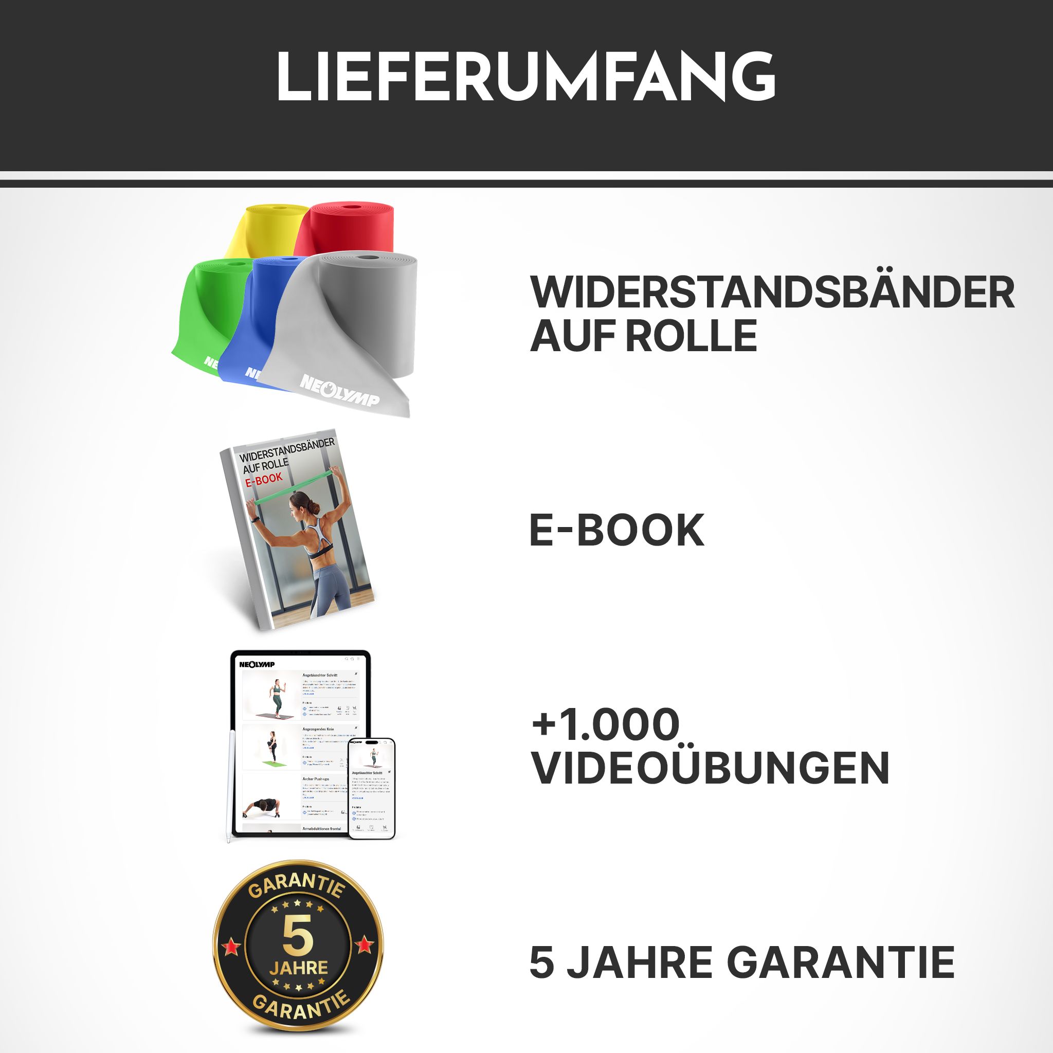 NEOLYMP Widerstandsband auf Rolle 23 m