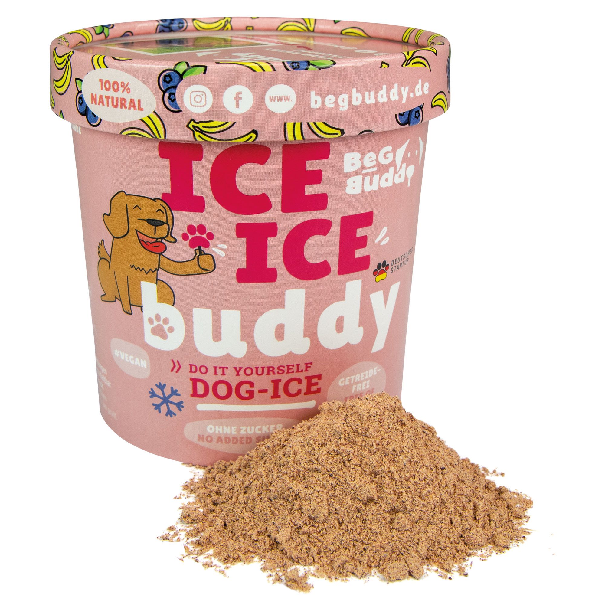 ICE ICE Buddy Hundeeis Kokos-Erdbeere -aus glutenfreien Zutaten und vegan