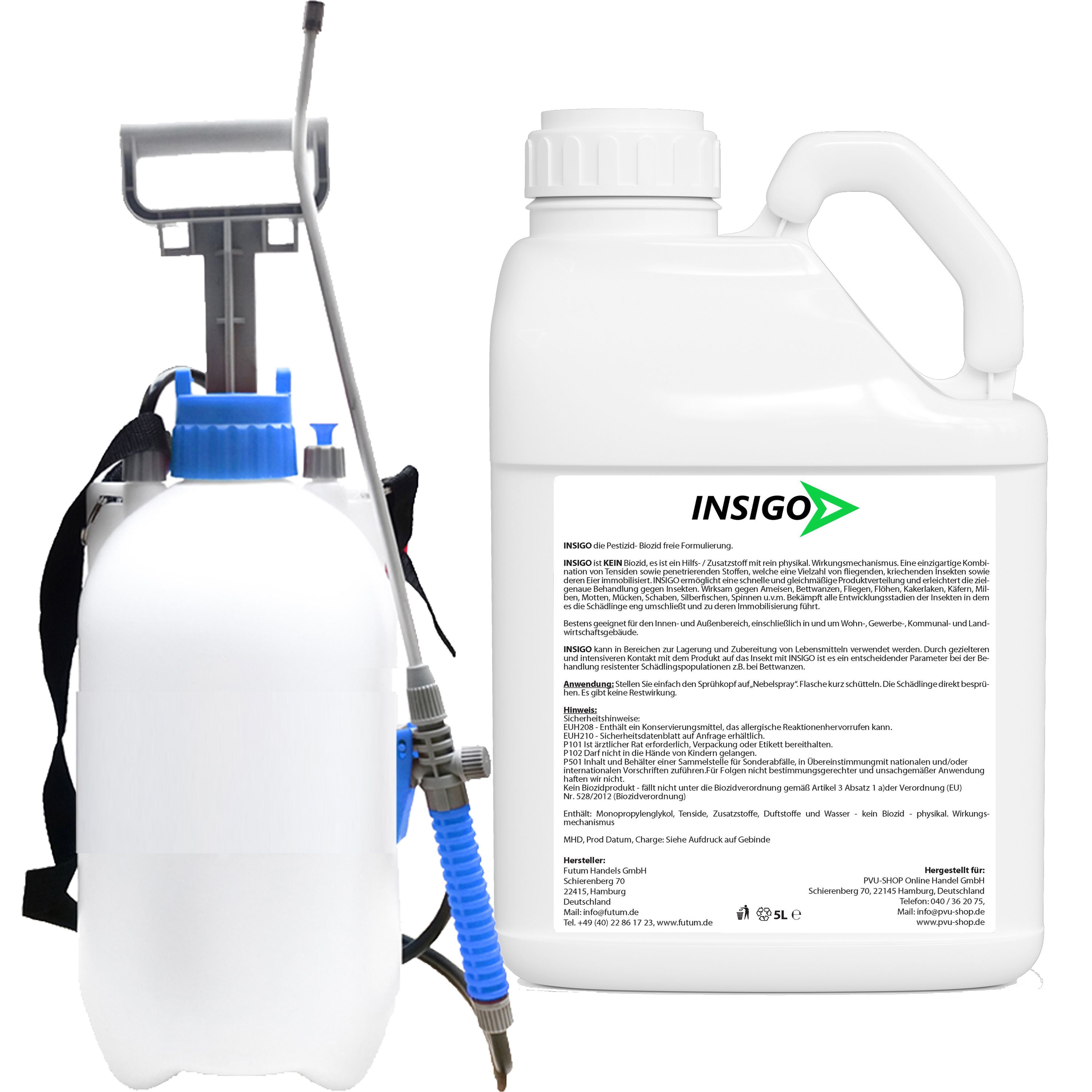 INSIGO Milbenspray mit 5L Drucksprüher