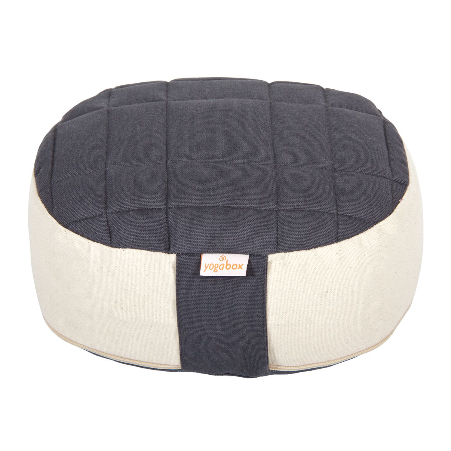 yogabox Yogilino® Reise Meditationskissen mini oval Premium - grau / natur 26 x 21 9 cm 1 St