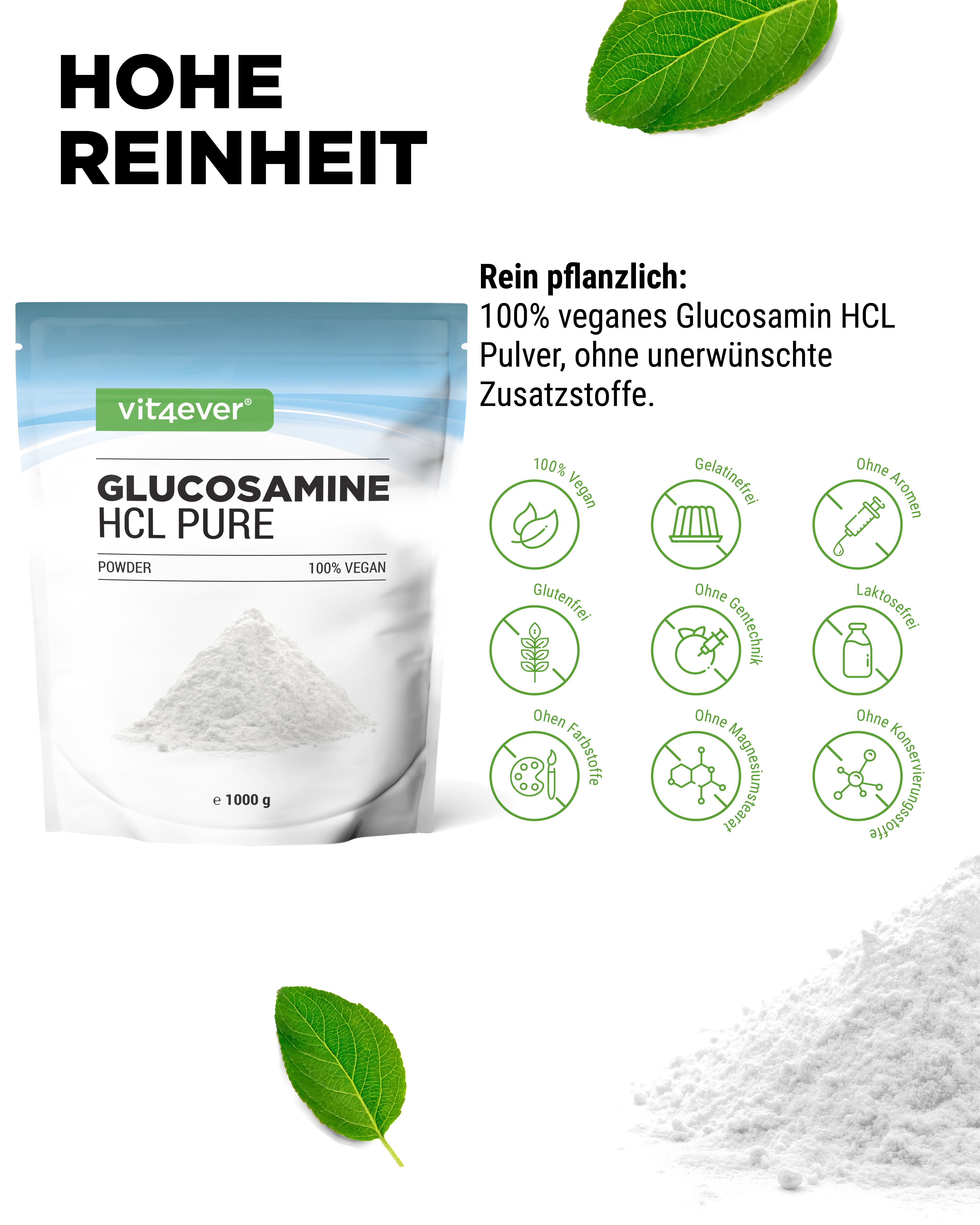 vit4ever Glucosamin HCL Pure