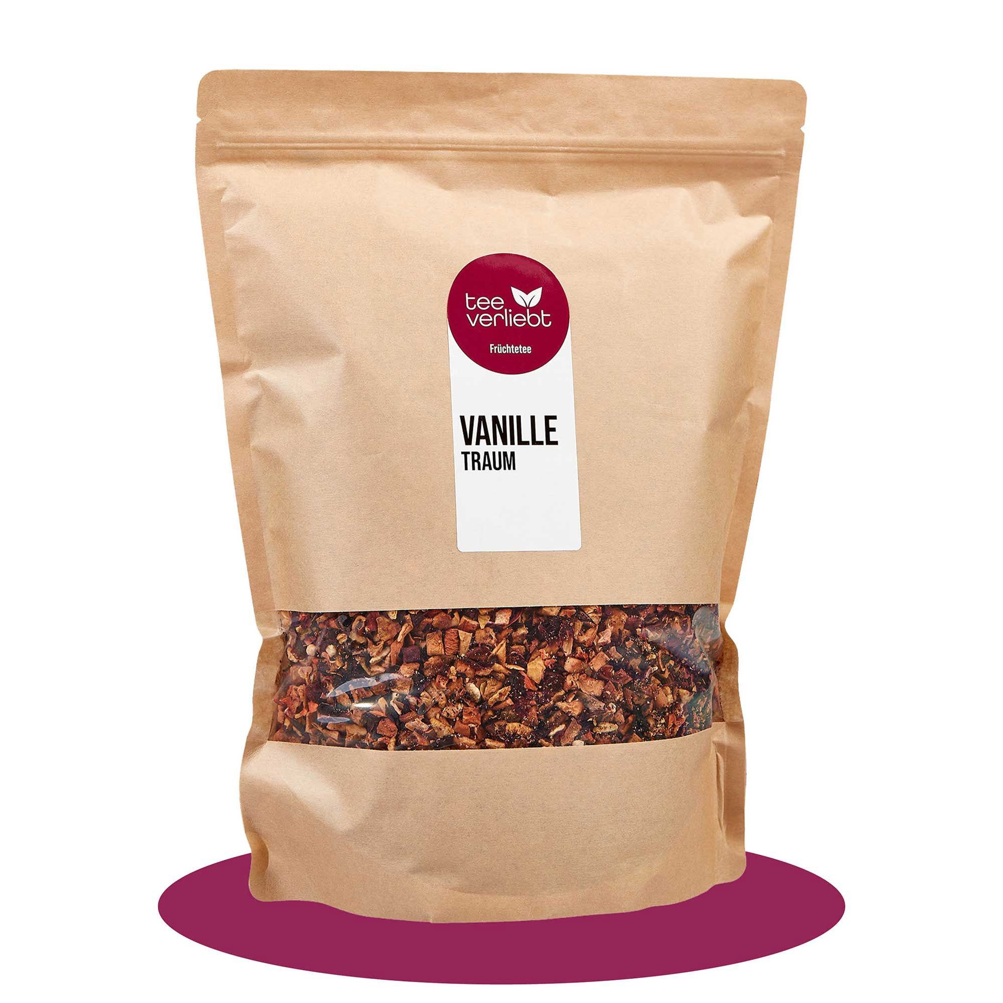 teeverliebt - Vanille Traum loser Früchtetee Großpackung I Aromatisch-weich mit Vanille & Orange