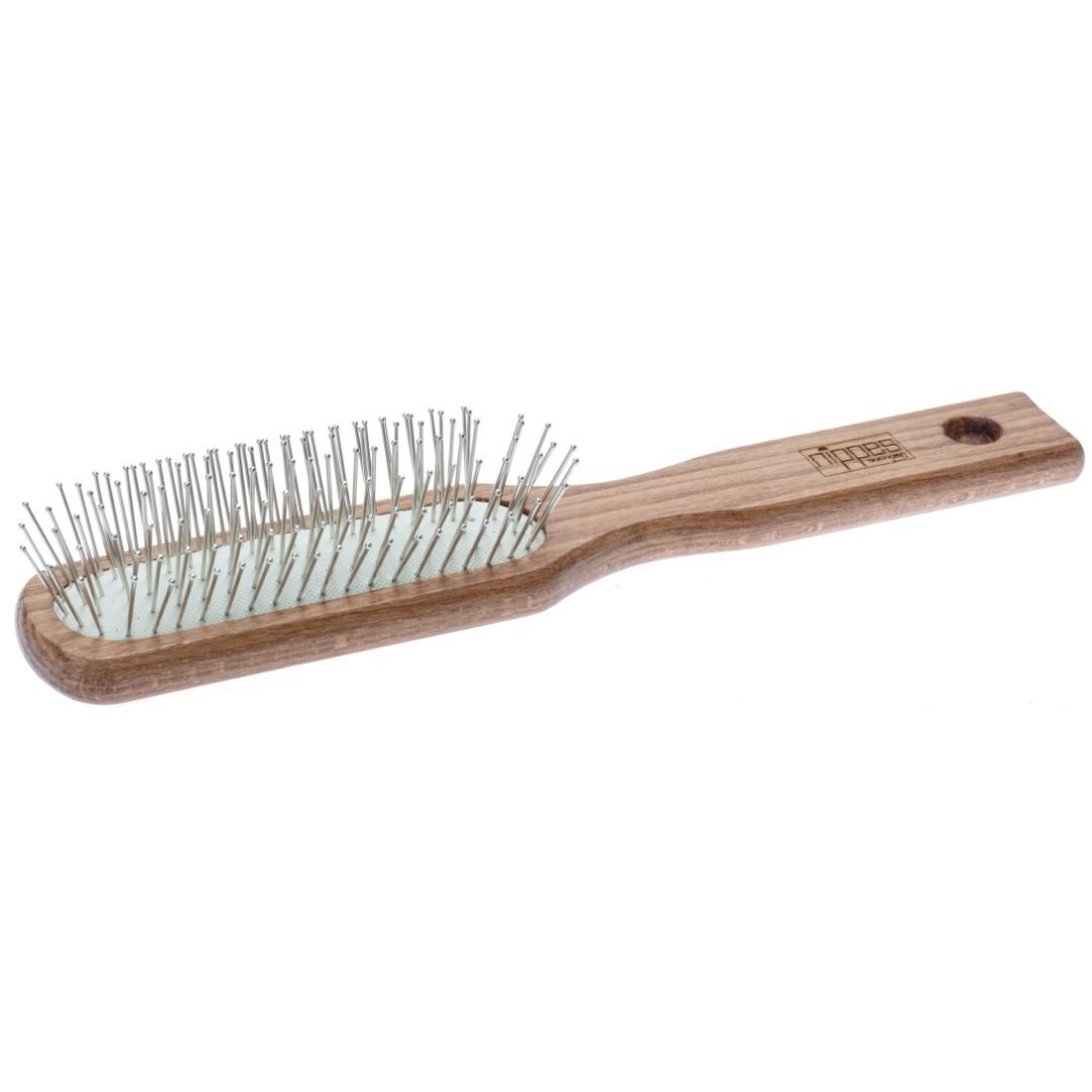 nippes Solingen Stahlstift-Pneumatik-Haarbürste, länglich schmal, Buche