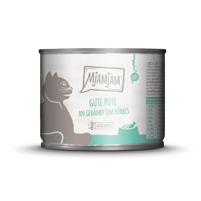 MjAMjAM - gute Pute an gedämpftem Kürbis 200 g Futter