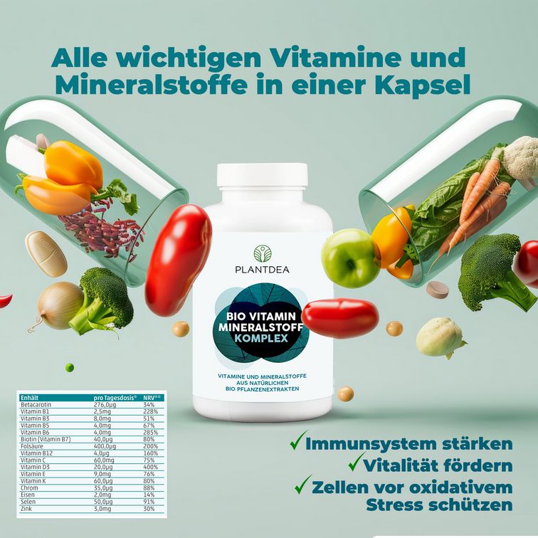 PlantDEA Bio Multivitamin Mineralstoff Komplex
