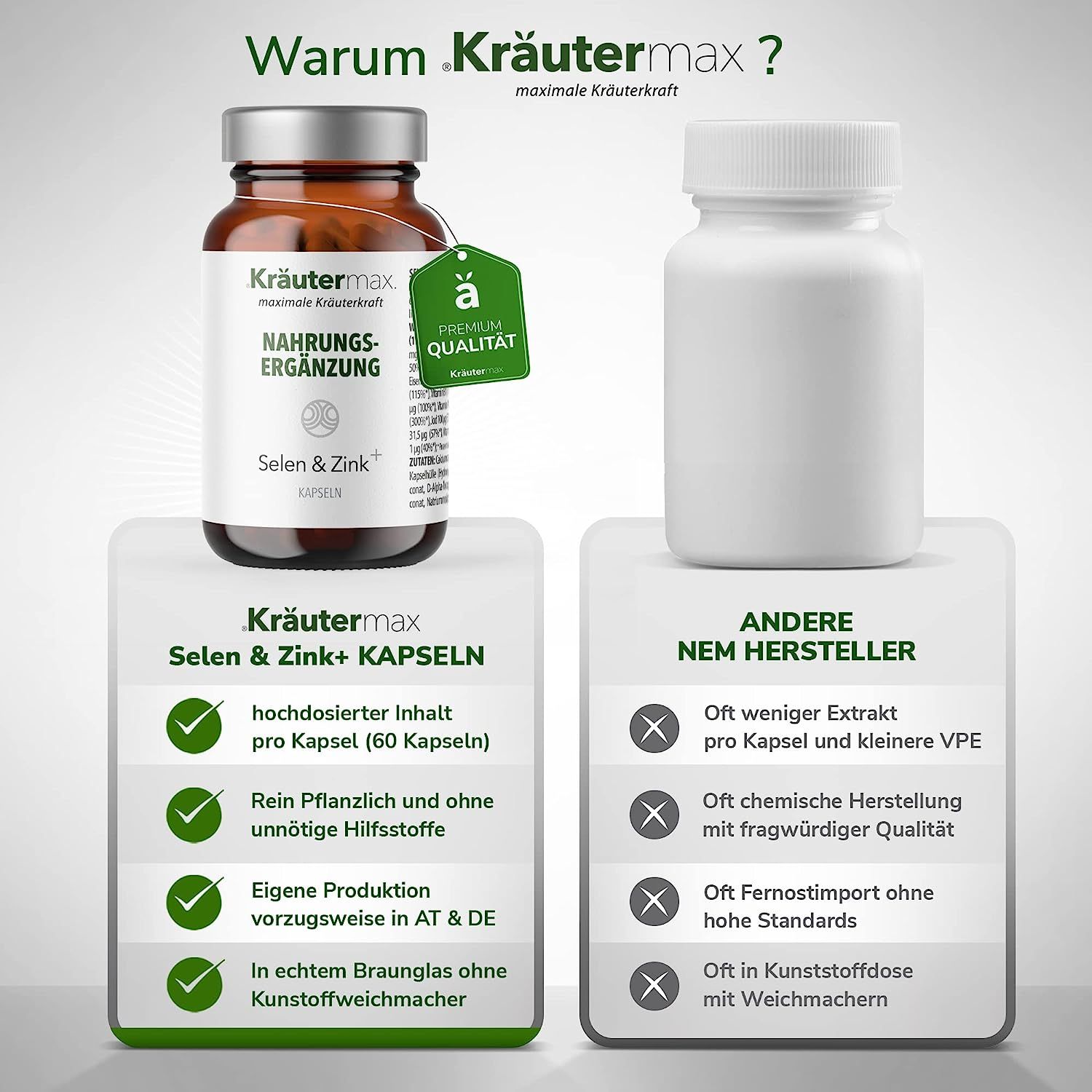 Kräutermax Selen und Zink plus Kapseln 60 St