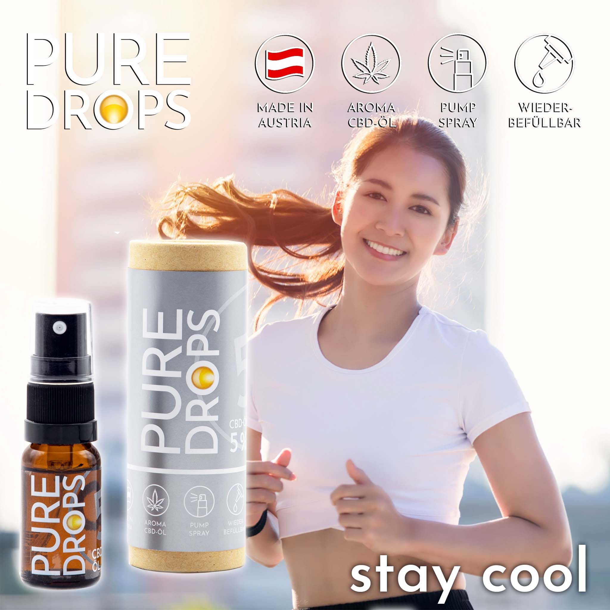 Pure Drops CBD ÖL 5% Bundle 2+1 Gratis (1.380mg) Vollspektrum aus Österreich Naturextrakt 30 ml Mundspray